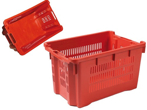 Cassetta agricola impilabile semichiuse per olive, uva e pomodoro