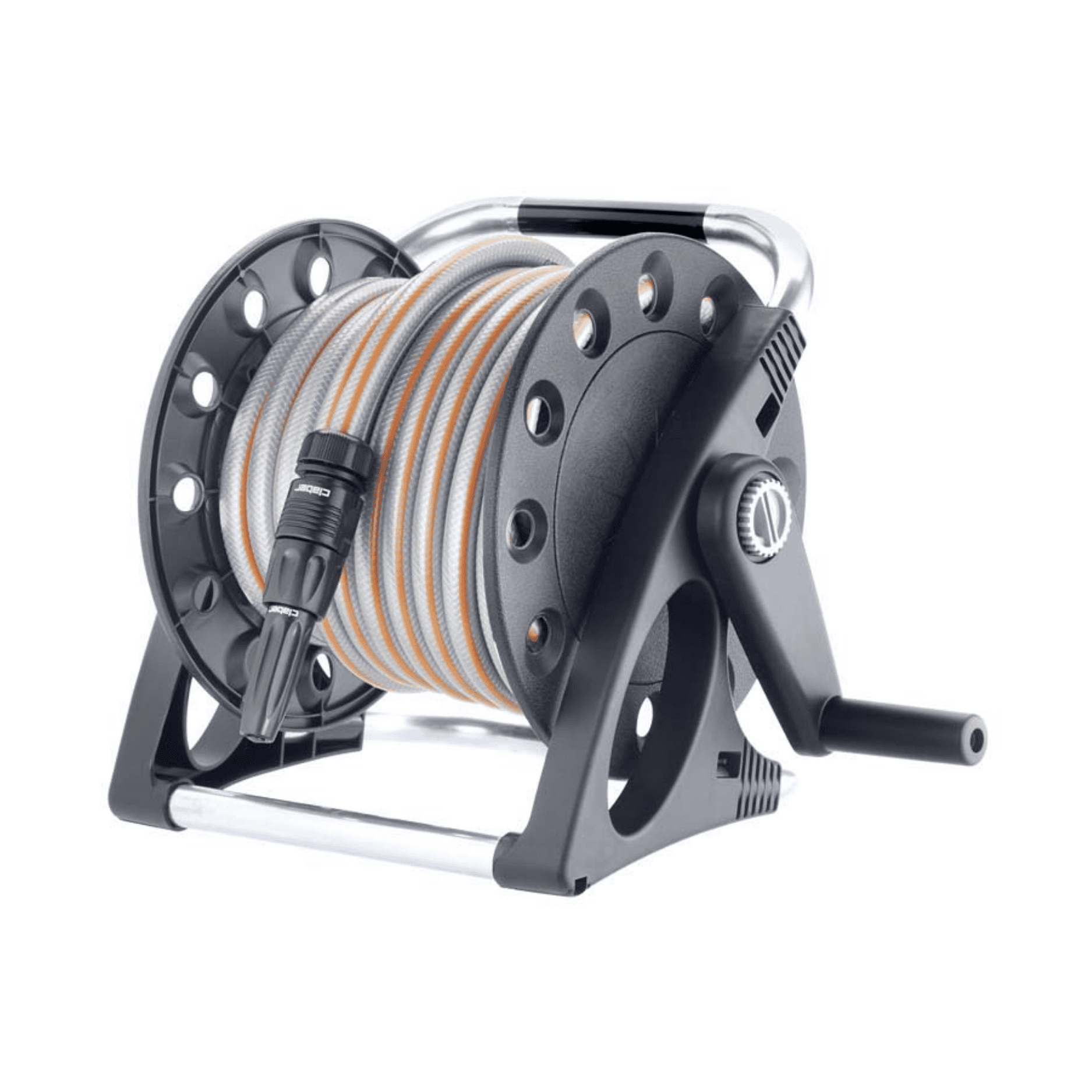 Avvolgitubo Claber Aquapony 8884 Con Tubo Retinato 15 Mt | Lancia Ergonomica | Raccordi E Presa Inclusi