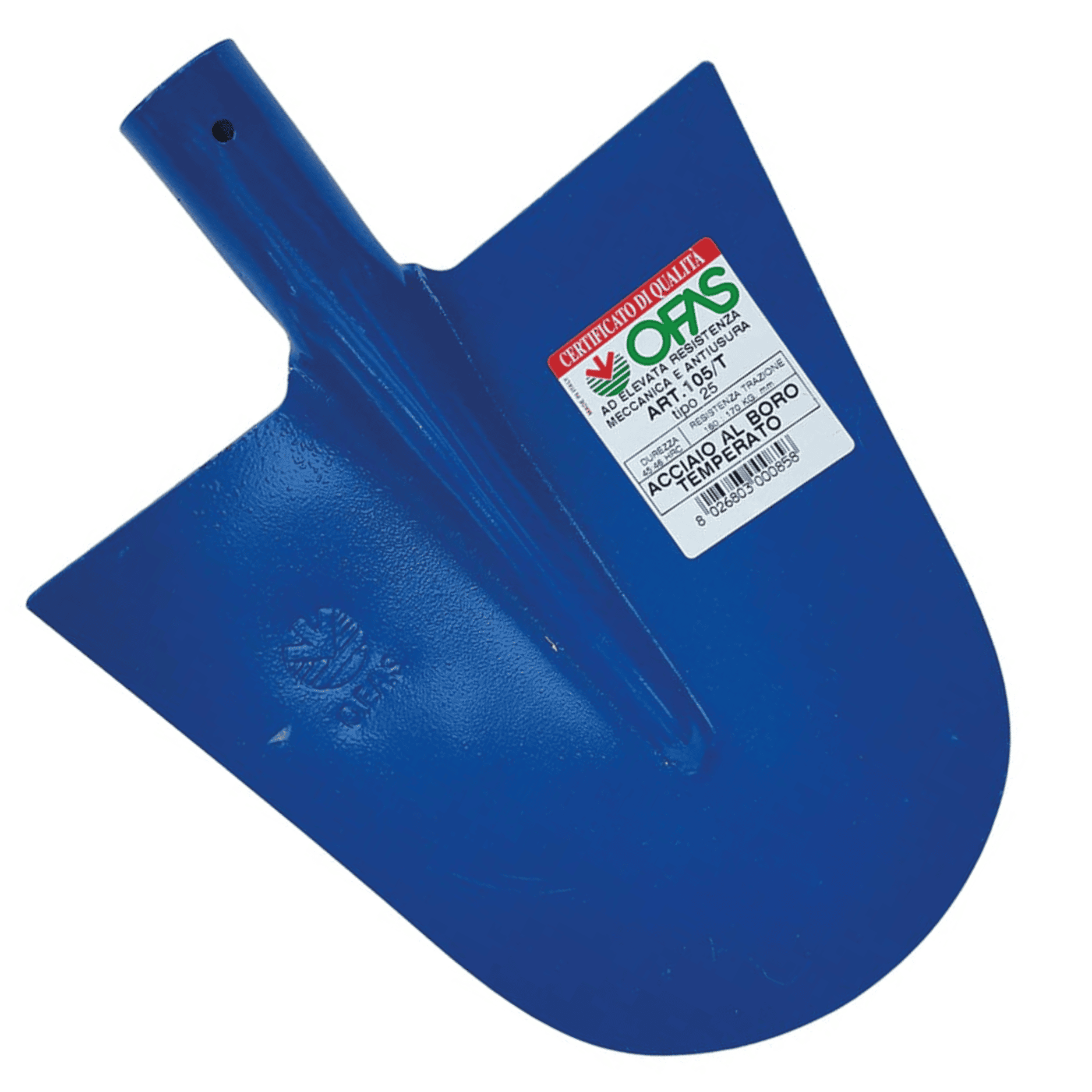 Badile Professionale A Punta Tonda Ofas N°2 Senza Spalla | Acciaio Al Boro Temprato Verniciato | Alta Resistenza 0,894 Kg