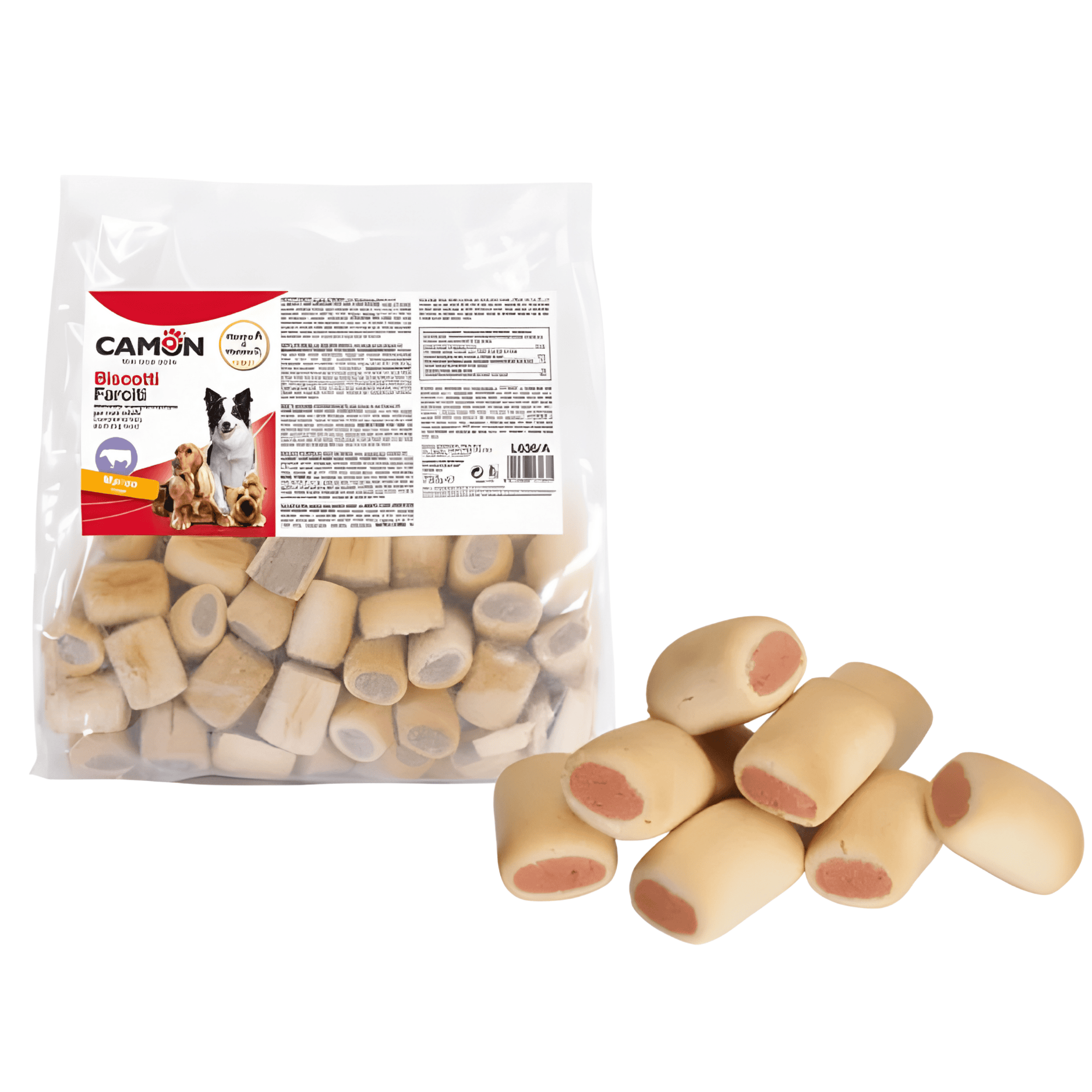 Biscotti Naturali Per Cani Camon 750g | Snack Sano E Croccante | Gusto Salmone Manzo Coniglio