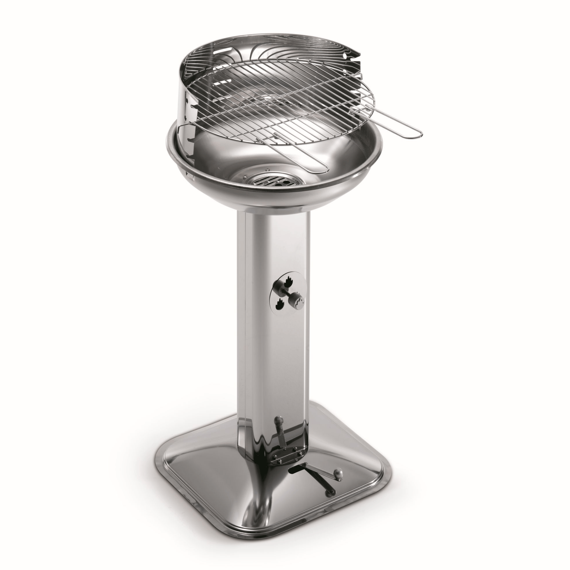 Barbecue Venus 480 Pro System Ompagrill In Acciaio Inox | Griglia Regolabile 4 Posizioni | Accensione Inclusa