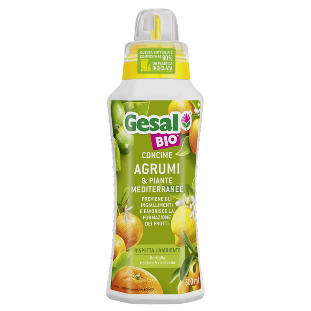 Concime liquido Gesal Agrumi & Piante Mediterranee Biologico | Ricco Di Potassio E Ferro | 500 Ml
