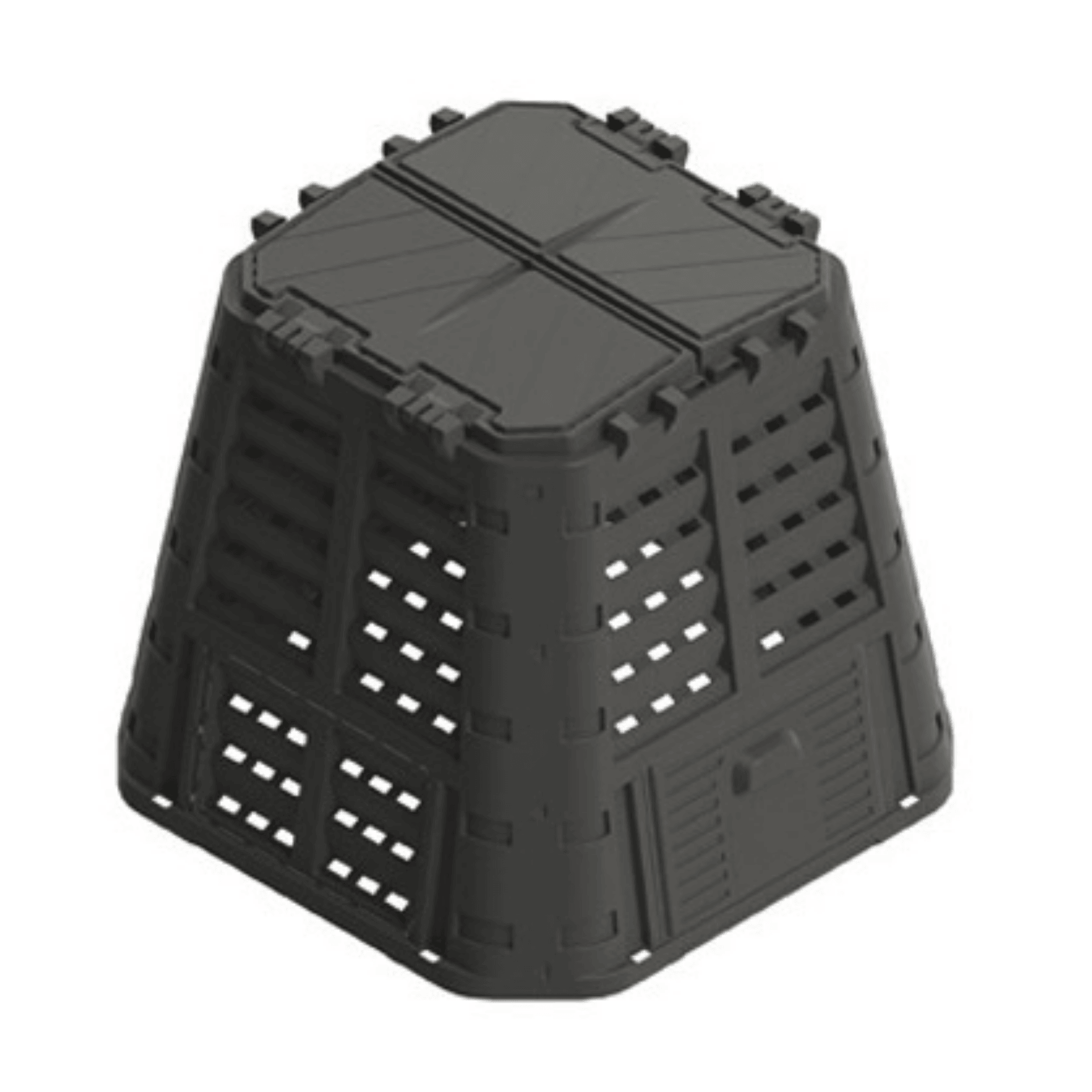 Compostiera Brixo Kompobox 480 Litri Da Giardino | Plastica Riciclabile | Portello Lucchettabile | Nero