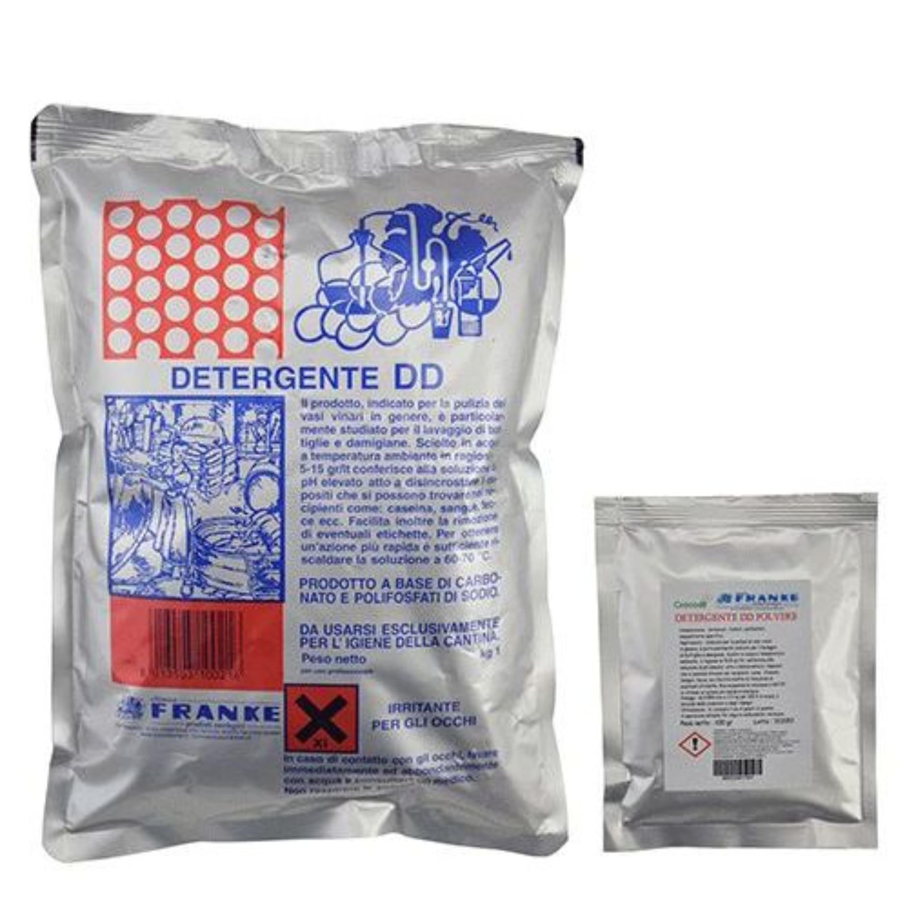 Prodotto adatto per la pulizia e l'igiene di botti e bottiglie. Ha potere tensioattivo e PH basico tanto da penetrare negli interstizi risanando completamente recipienti guastati da vino acetoso. Ha potere risanante e deodorante. Dosi d'uso: 500 g/100 lt d'acqua, dose media (lavaggio normale) ossia 50 g ogni 10 litri d'acqua.