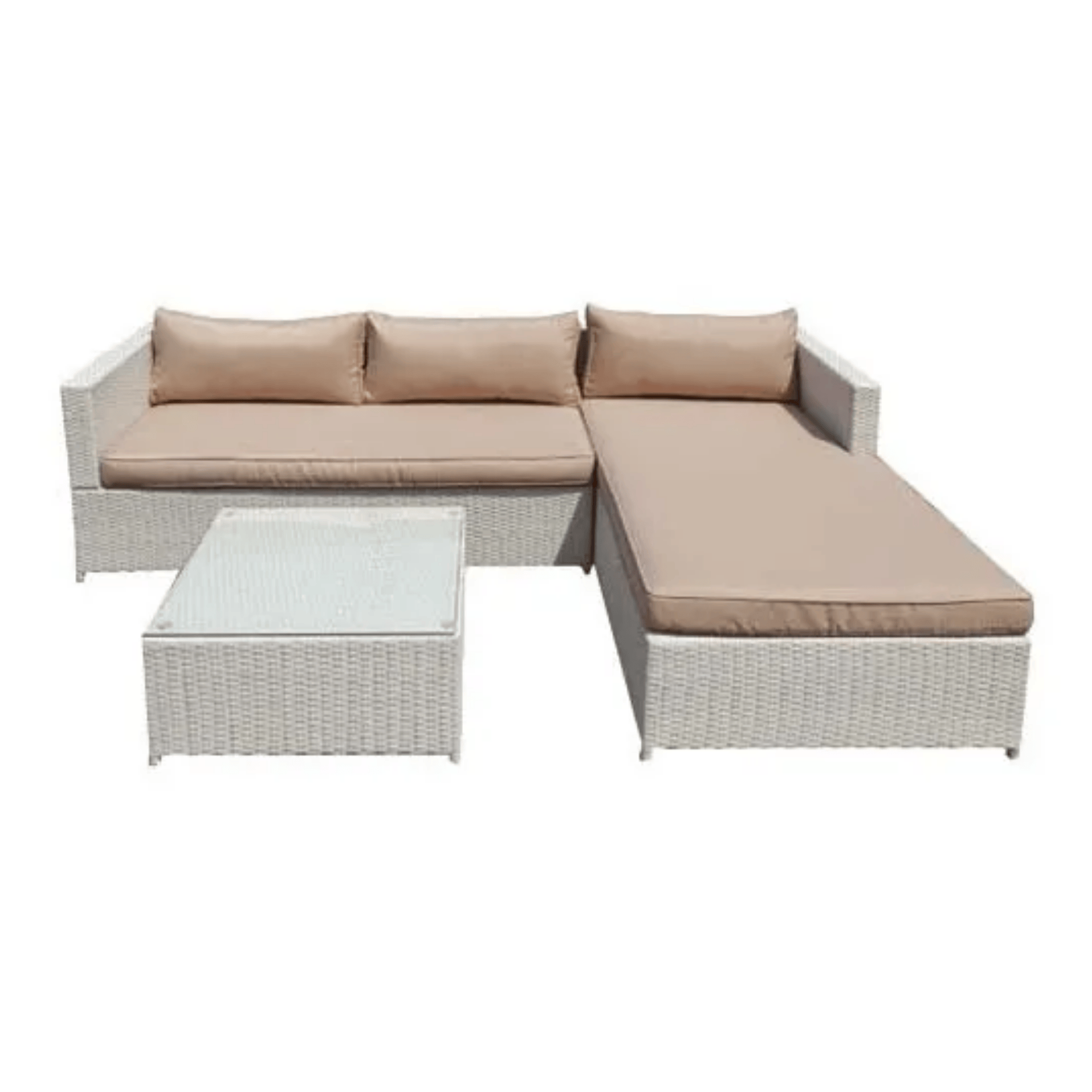 Set Rattan Angolo Relax Morning | Struttura In Acciaio Con Rivestimento Pe Rattan | Completo Di Cuscini