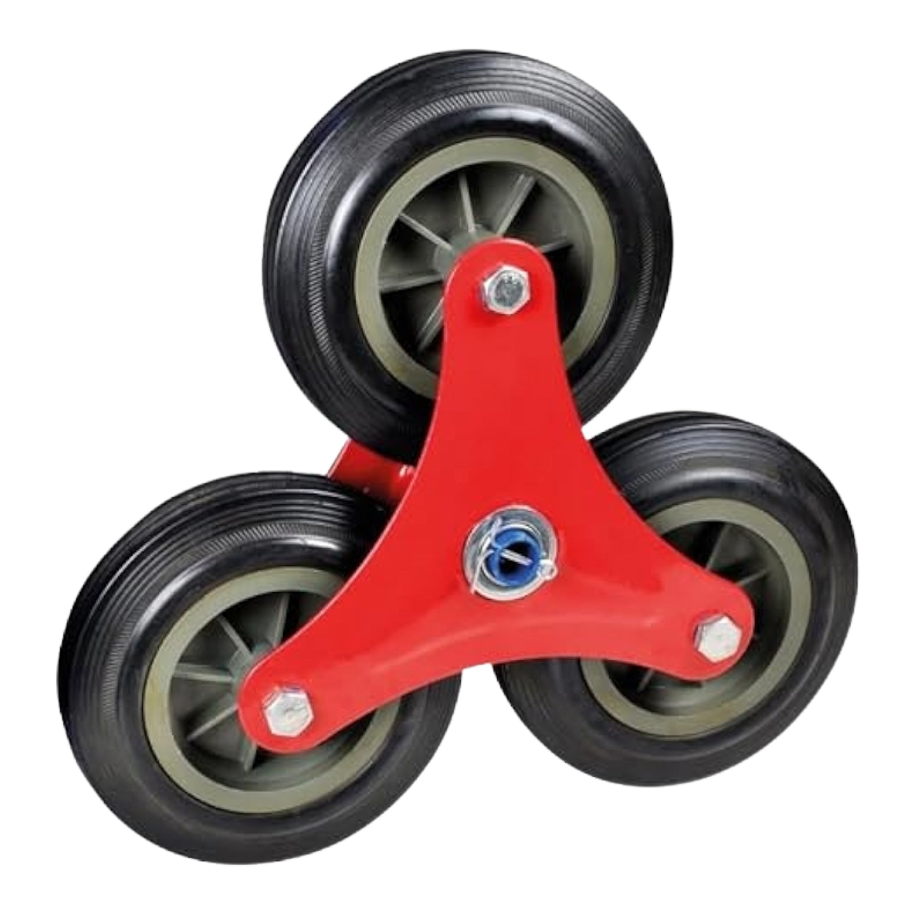 Ruota In Gomma Piena Per Carrelli Saliscale | Supporto A Stella Verniciato | Disco In Plastica Antiurto Ø 16 Mm