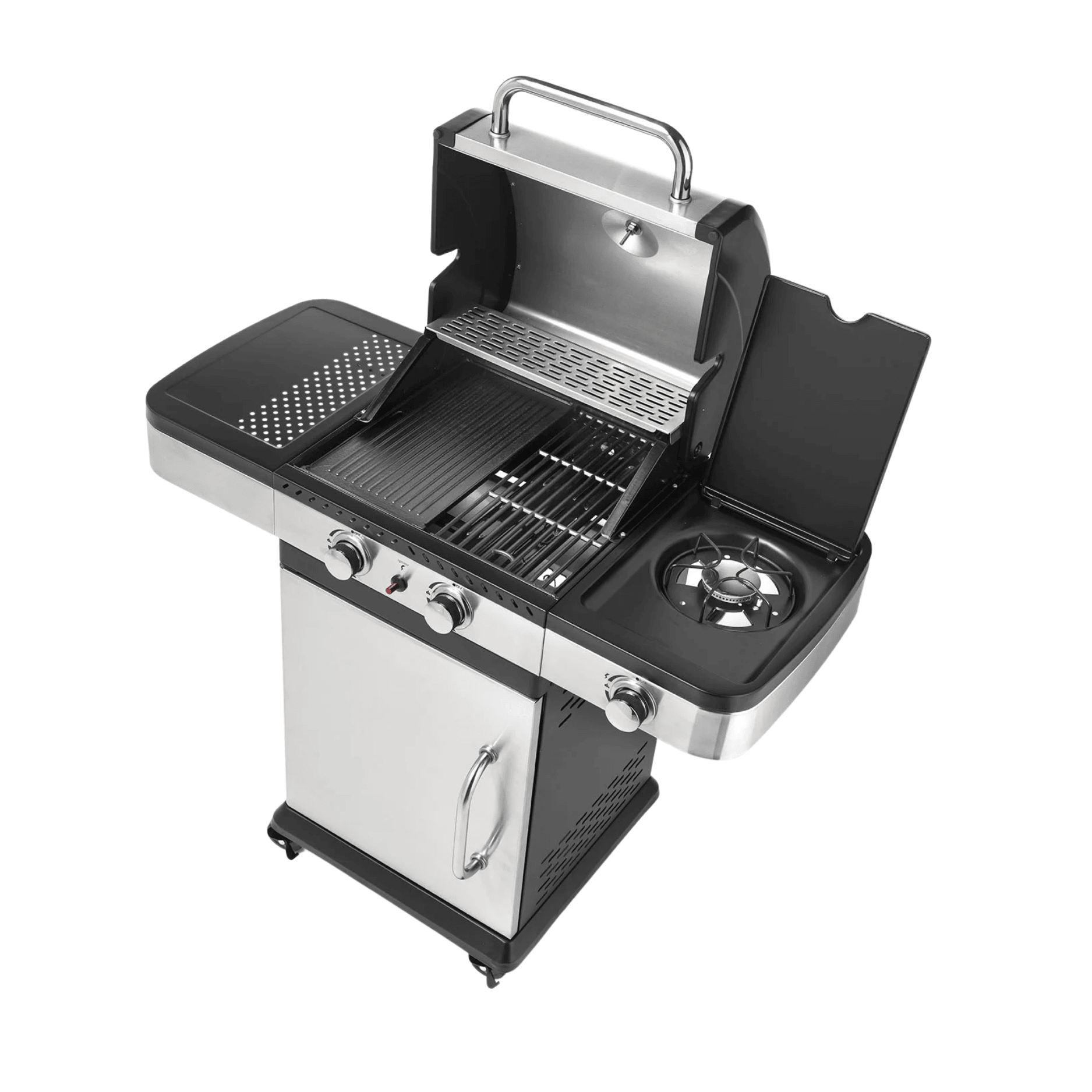 Barbecue A Gas Indianapolis 3 Titanium Ompagrill | 3 Fuochi Con Griglia Ghisa E Fornello Laterale