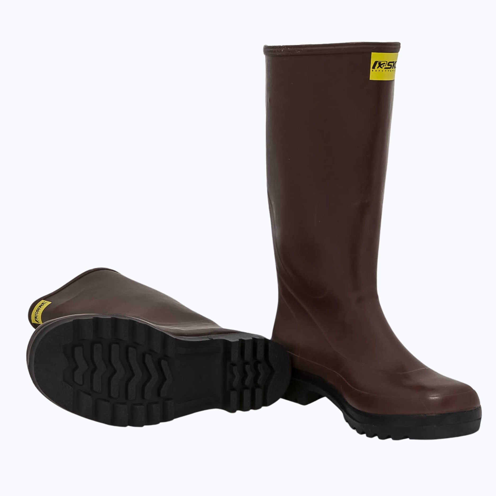 STIVALE IN GOMMA MODELLO 'GINOCCHIO' IN GOMMA NITRILICA COLORE MARRONE - GOMMATEX