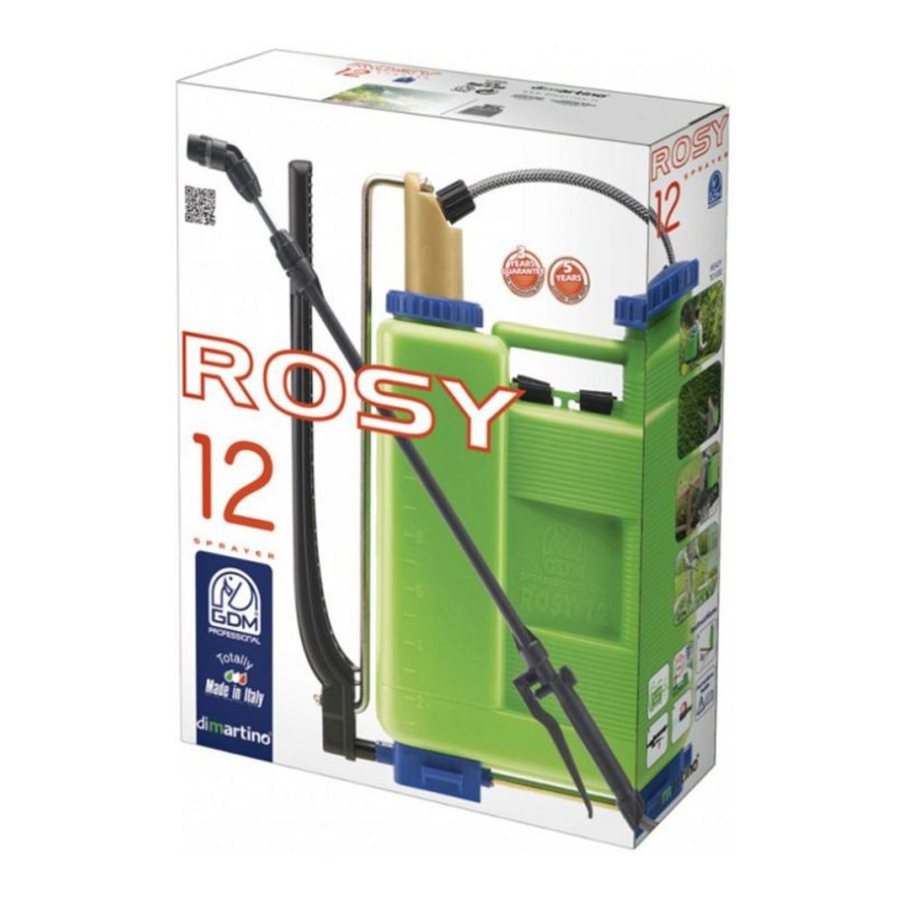 Pompa Professionale A Pressione GDM Rosy | Pompante In Nylon Anticorrosione | Capacità 12 E 16 Litri