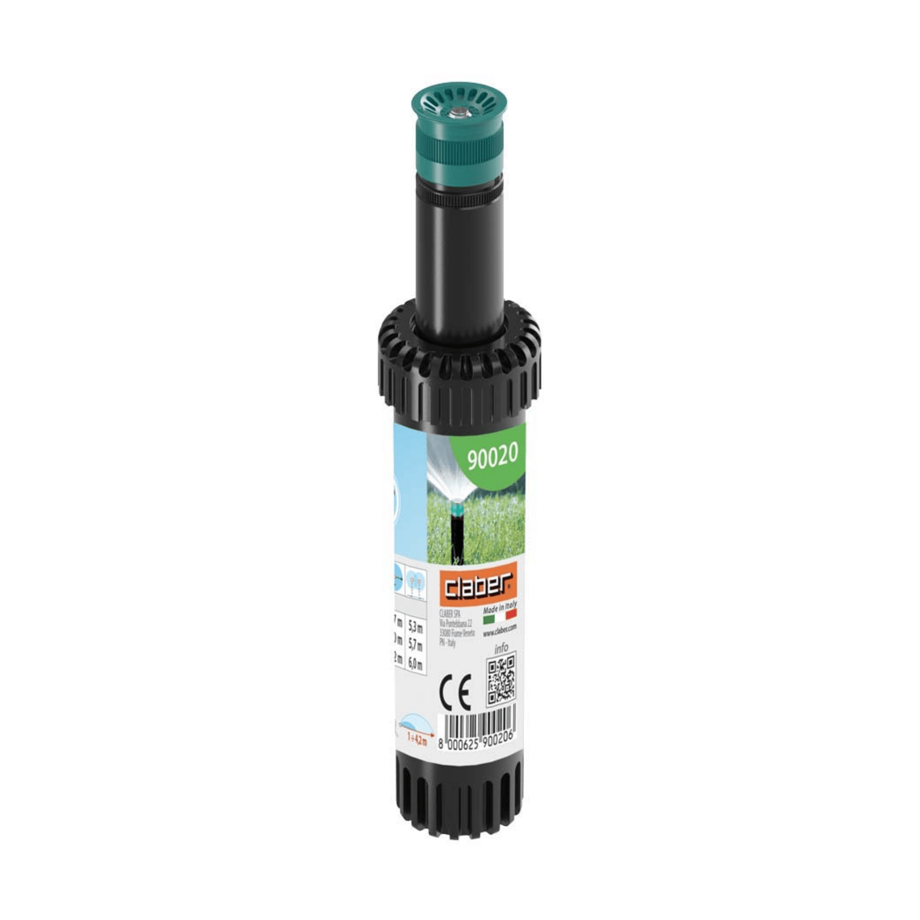Irrigatore Statico Claber Pop-Up 90020 | Testina Regolabile 0-350° | Attacco Femmina 1/2" | Altezza 5 Cm (Copia)