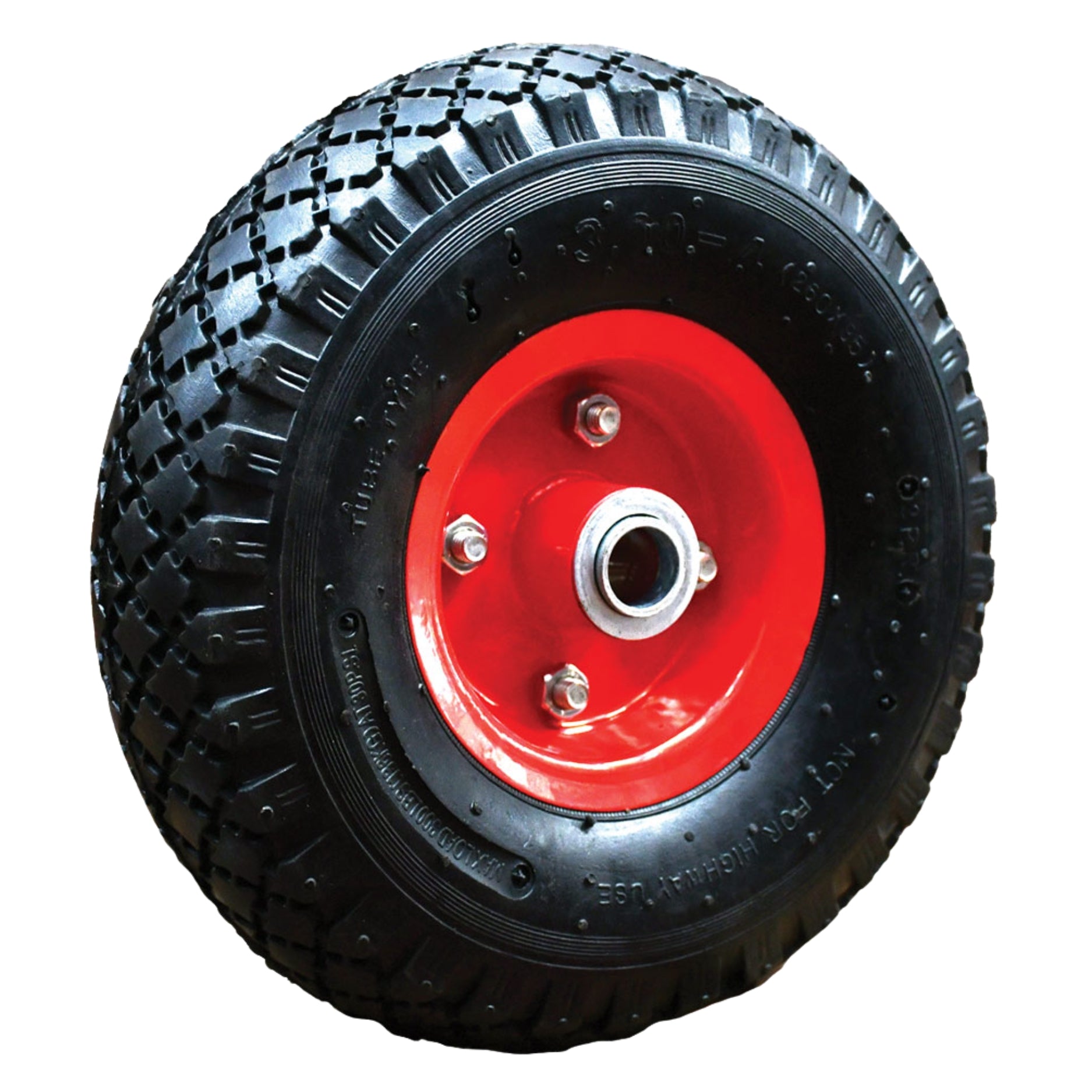 Ruota Pneumatica Per Carrelli Portasacchi | Disco Verniciato Con Bulloni | Cuscinetto In Metallo | Ø 200-260 Mm A Scelta