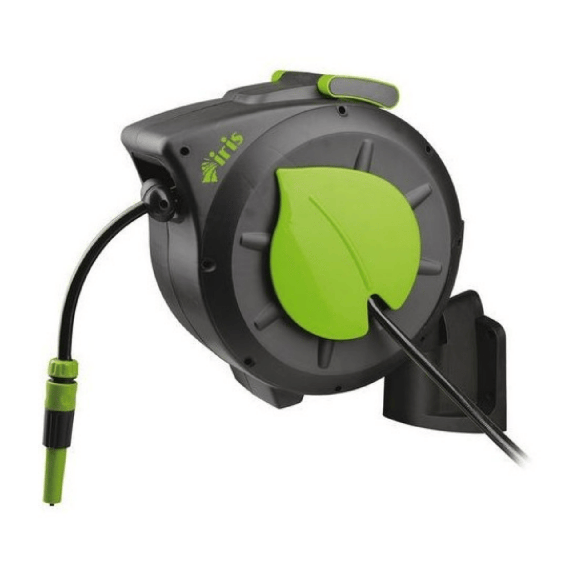 Avvolgitubo Professionale Iris Ecogreen 20 Metri | Corpo Plastica Antiurto | Sistema Autoavvolgente A Molla | Tubo Retinato Incluso