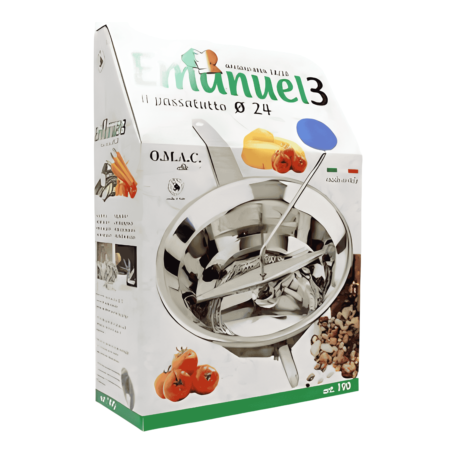 Passatutto Manuale Omac Emanuel 2 e 3 In Acciaio Inox 18/10 | Con Retine Intercambiabili