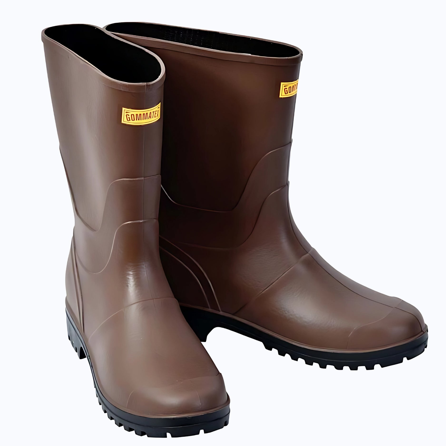 STIVALE IN GOMMA MODELLO 'TRONCETTO' IN GOMMA NITRILICA COLORE MARRONE - GOMMATEX