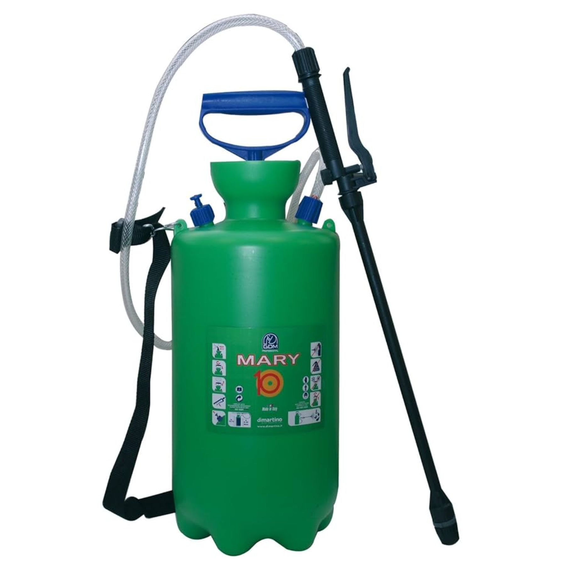 Pompa A Pressione Manuale GDM Mary In Plastica Anticorrosione | Cinghia Robusta | Capacità 5-10 Litri