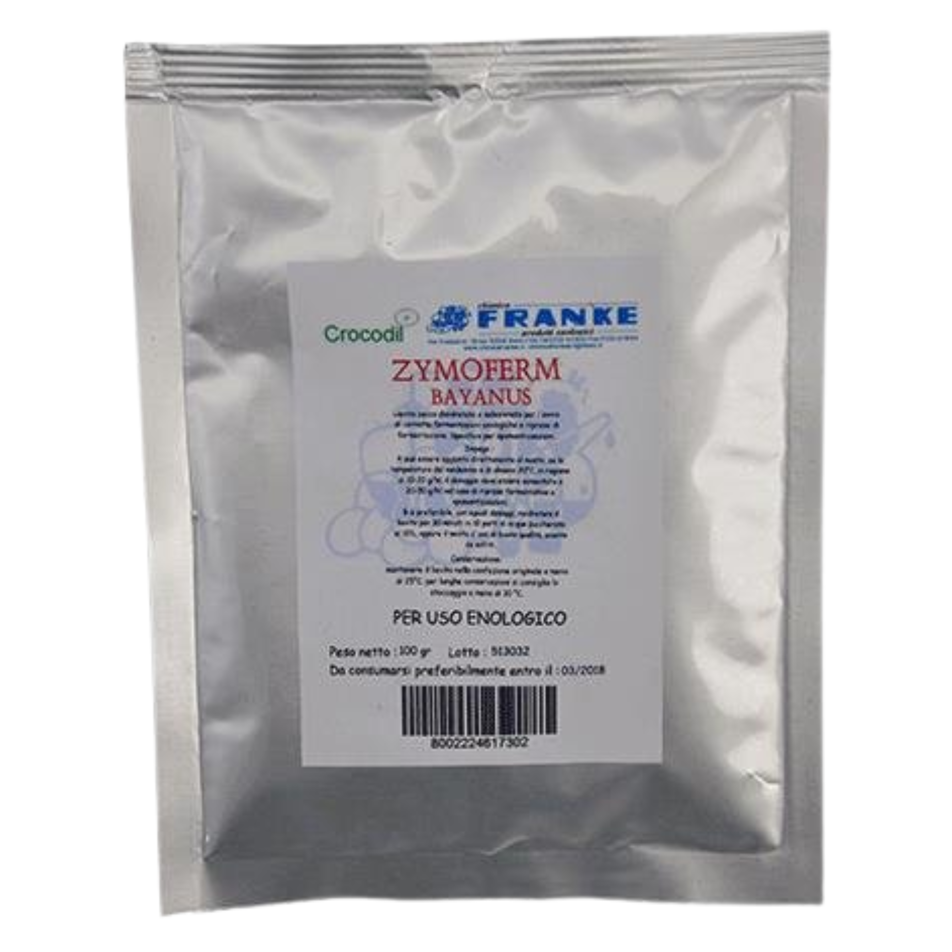 Lievito secco disidratato e selezionato. Adatto per rifermentazioni e spumantizzazioni. Dosi d'uso: 20-50 g/hl.