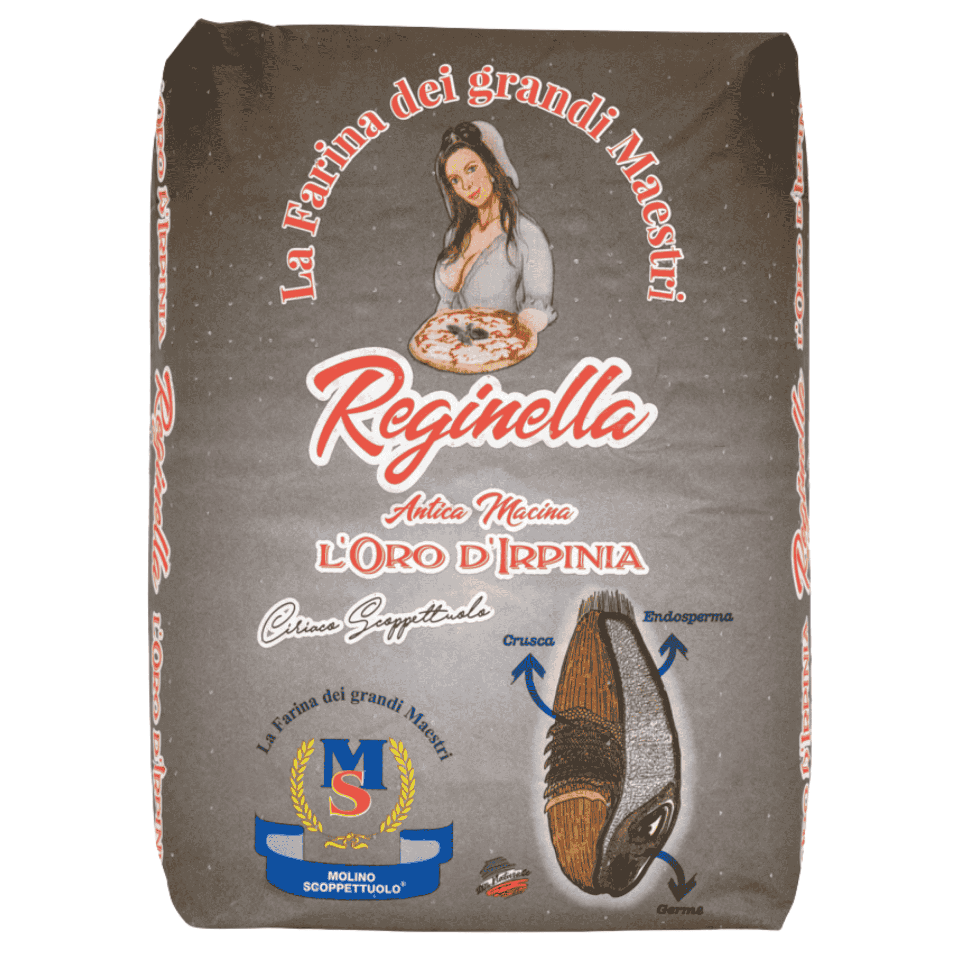 Farina Professionale Tipo 2 Scoppettuolo Pizzeria Reginella | Alta Qualità | W 350 | Confezione 12,5 Kg