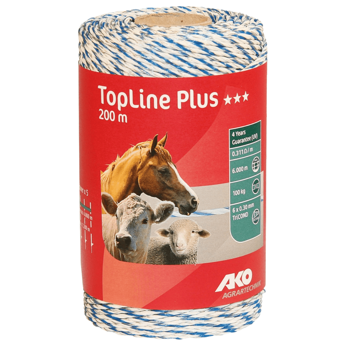 Filo Tondo Per Recinto Lif 200 Mt Bianco Blu | TriCOND Alta Conducibilità | Portata 100 Kg