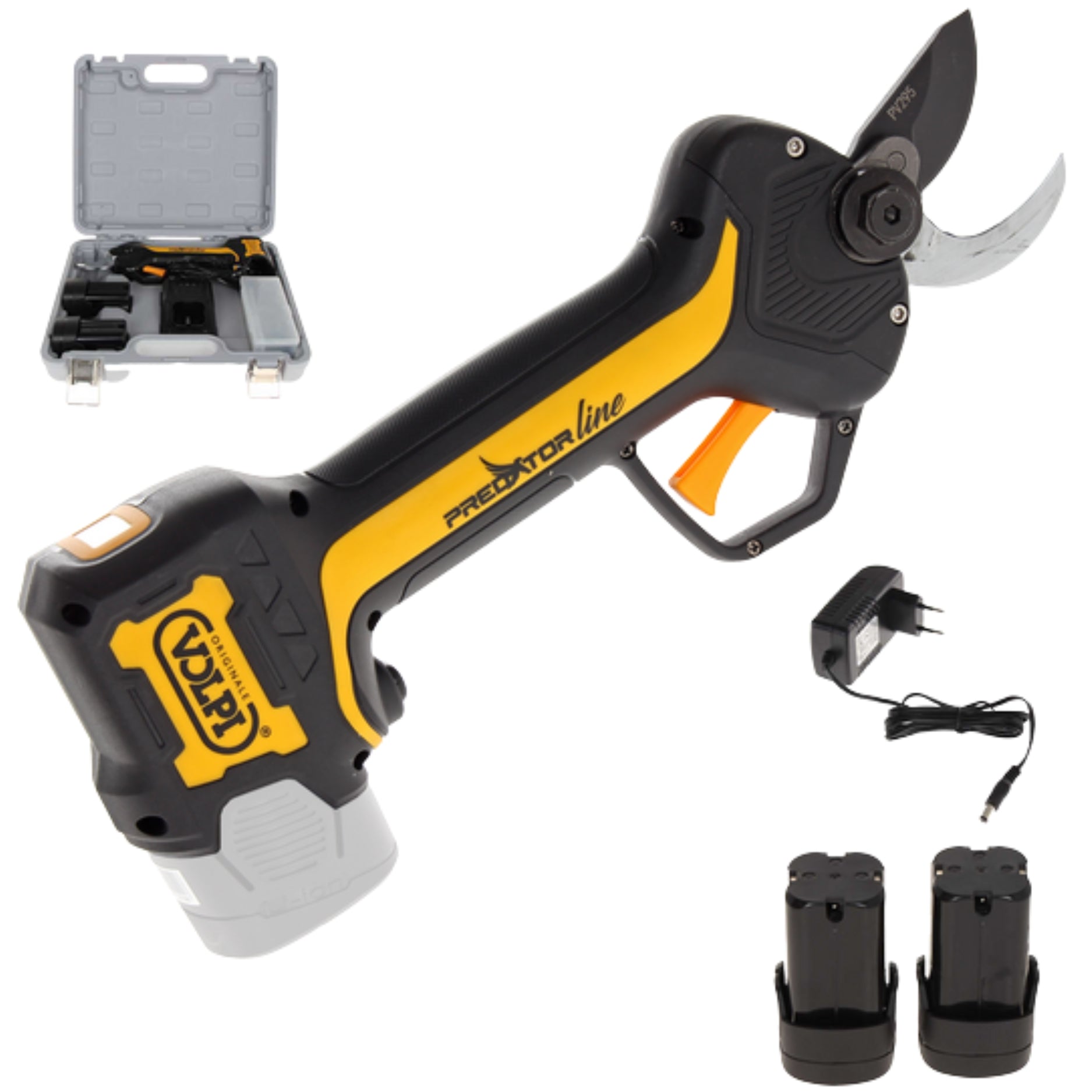 Forbici Da Pota A Batteria PV295 | Motore Brushless | Taglio 25 Mm | Autonomia 5 Ore | Kit Completo