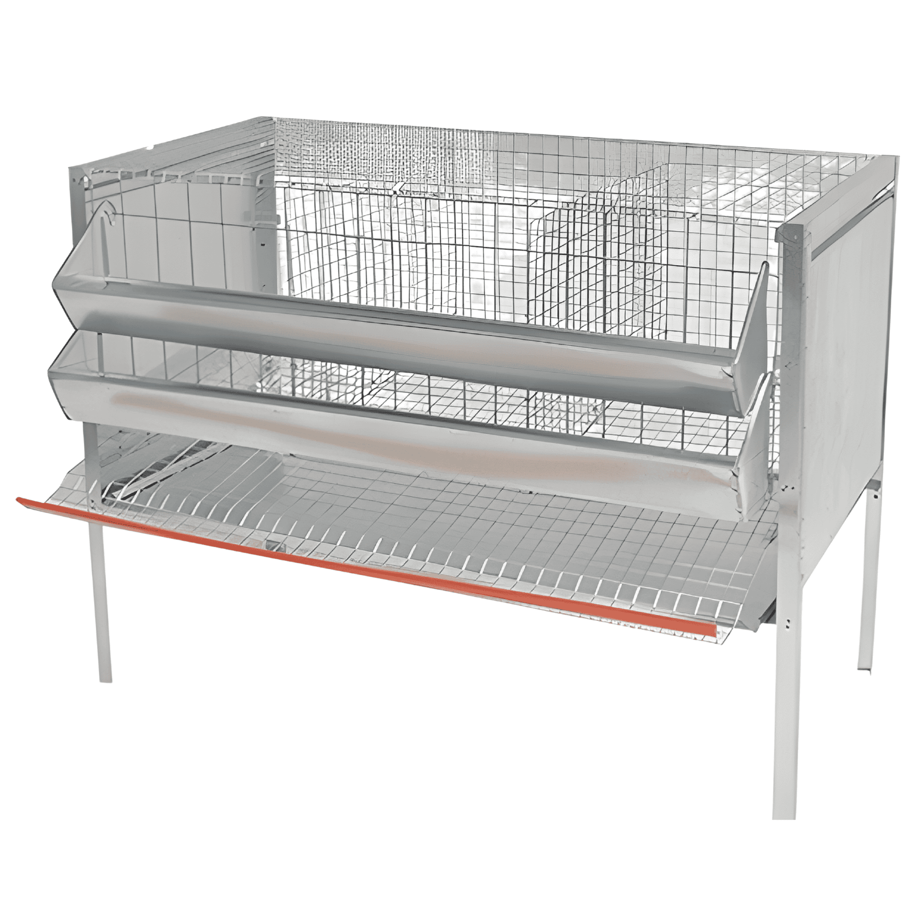 Gabbia Professionale M.G. Giacomo Menza Tre Celle Per Galline Ovaiole | Zincata Con Accessori Inclusi