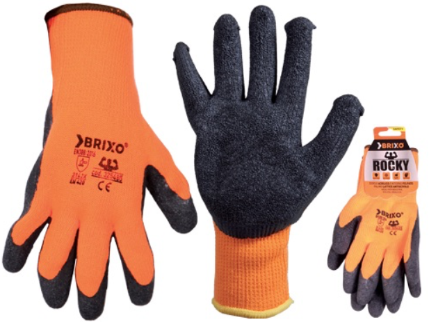 Guanti Da Lavoro Brixo Rocky Felpati In Acrilico E Lattice | Presa Antiscivolo | Ideali Per Agricoltura, Giardinaggio E Cantieri