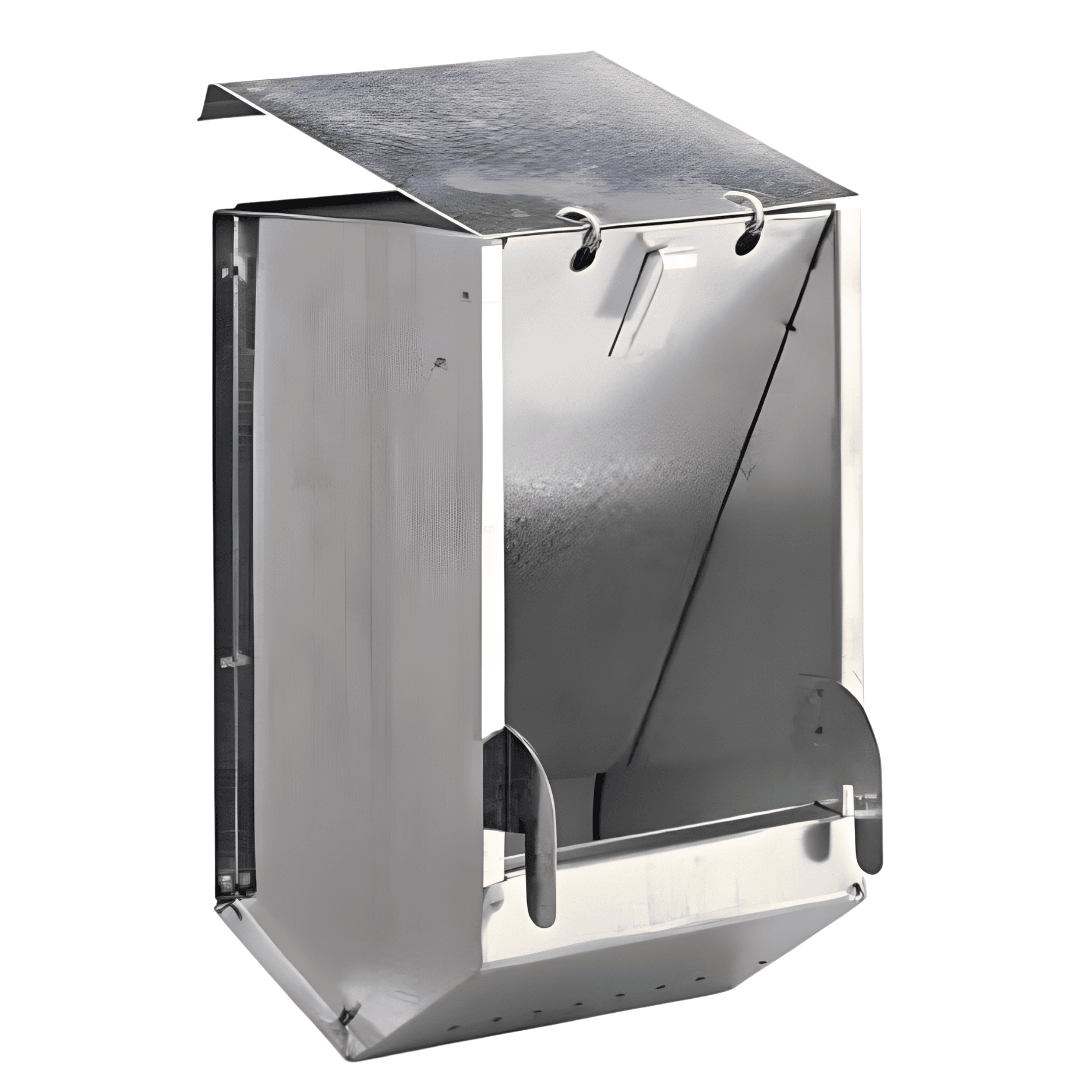 Mangiatoia A Tramoggia Per Conigli Giacomo Menza In Lamiera Zincata Con Coperchio