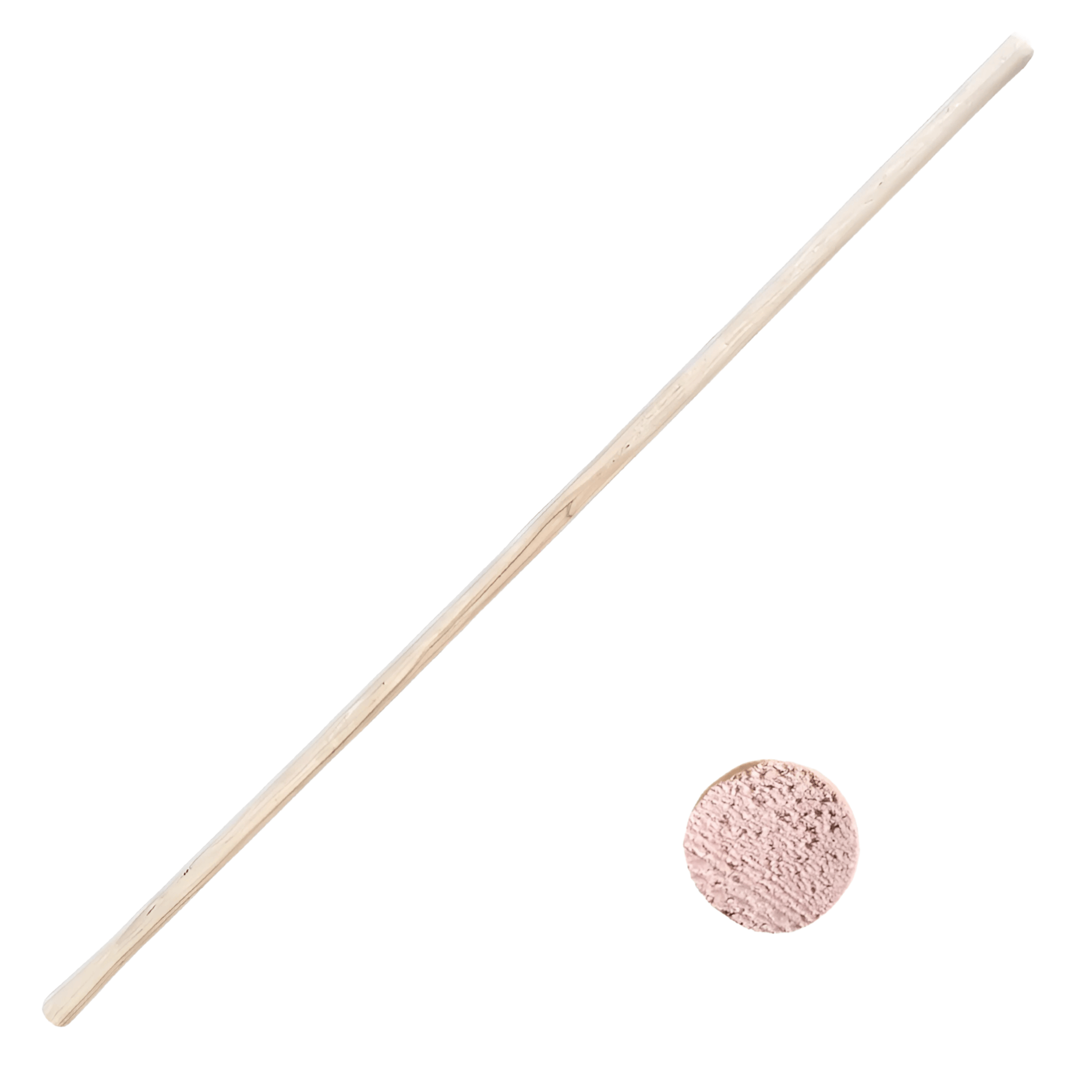 Manico In Legno Di Faggio Per Zappino | Occhio Tondo Piccolo | Lunghezza 120 Cm | Ø 30 Mm