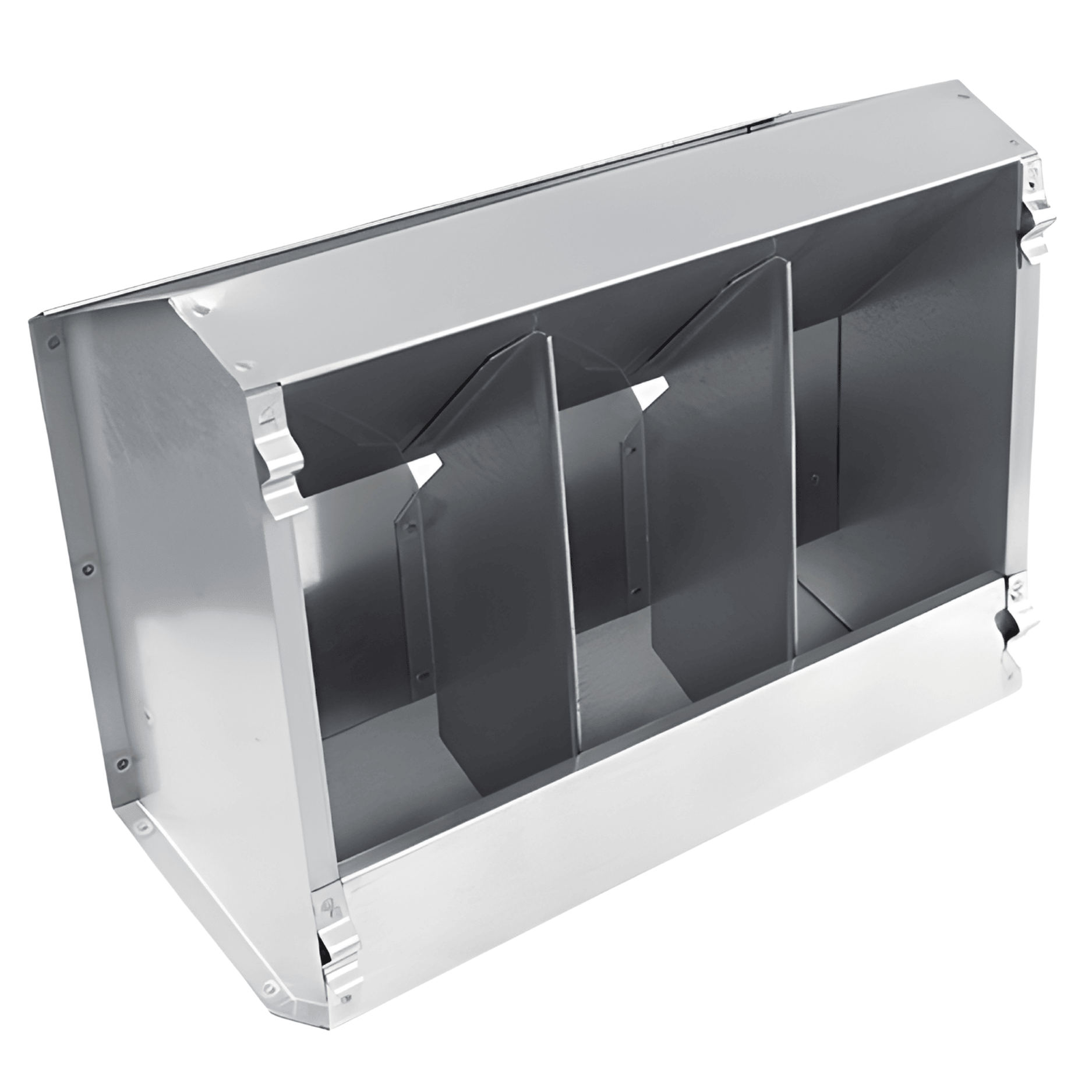 Mangiatoia A Tramoggia 3 Scompartimento Per Conigli Giacomo Menza | Lamiera Zincata Antiruggine | Con Coperchio