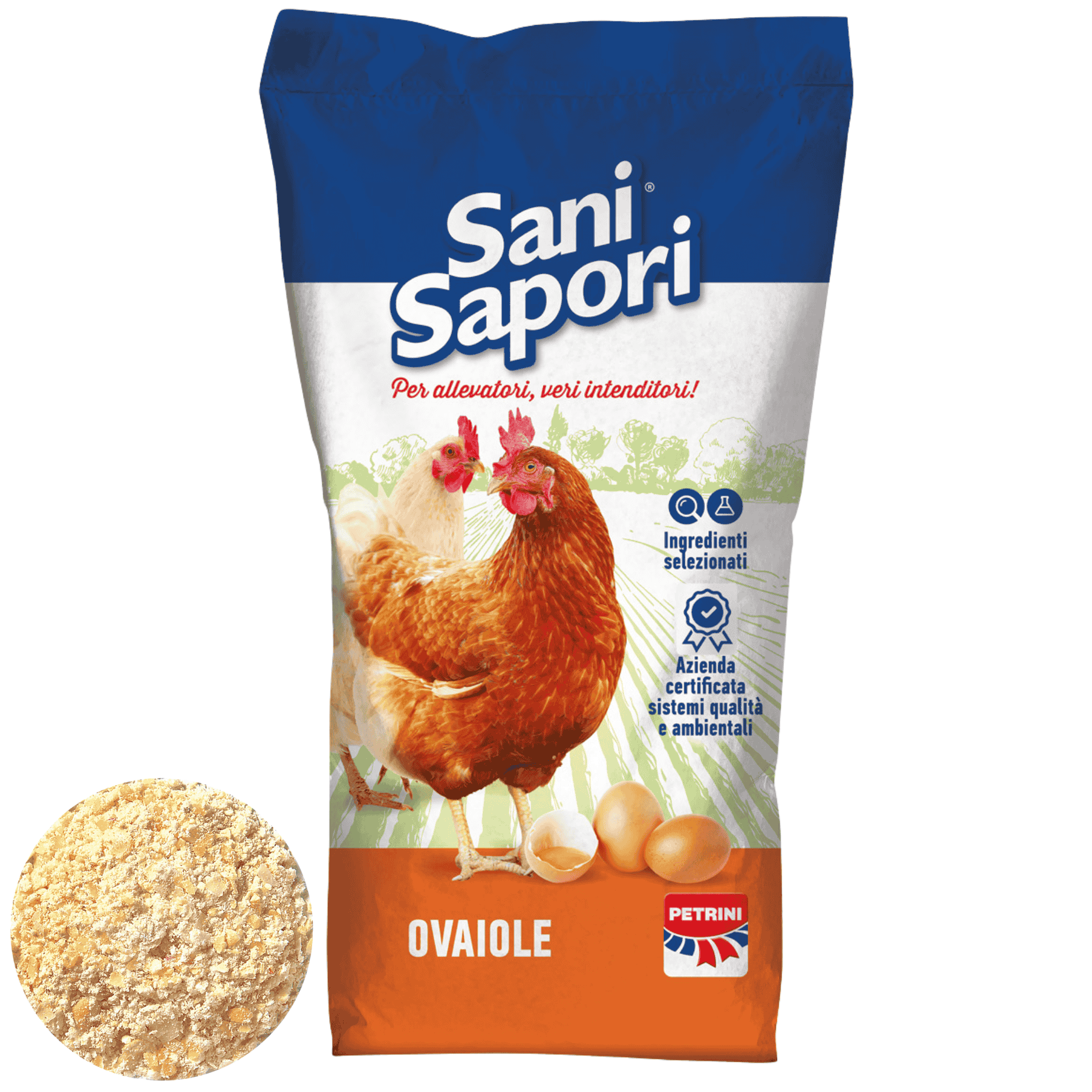 Mangime Professionale Petrini P20 Per Galline Ovaiole | Alta Energia E Nutrizione Completa | Sacchi Da 10 Kg E 25 Kg