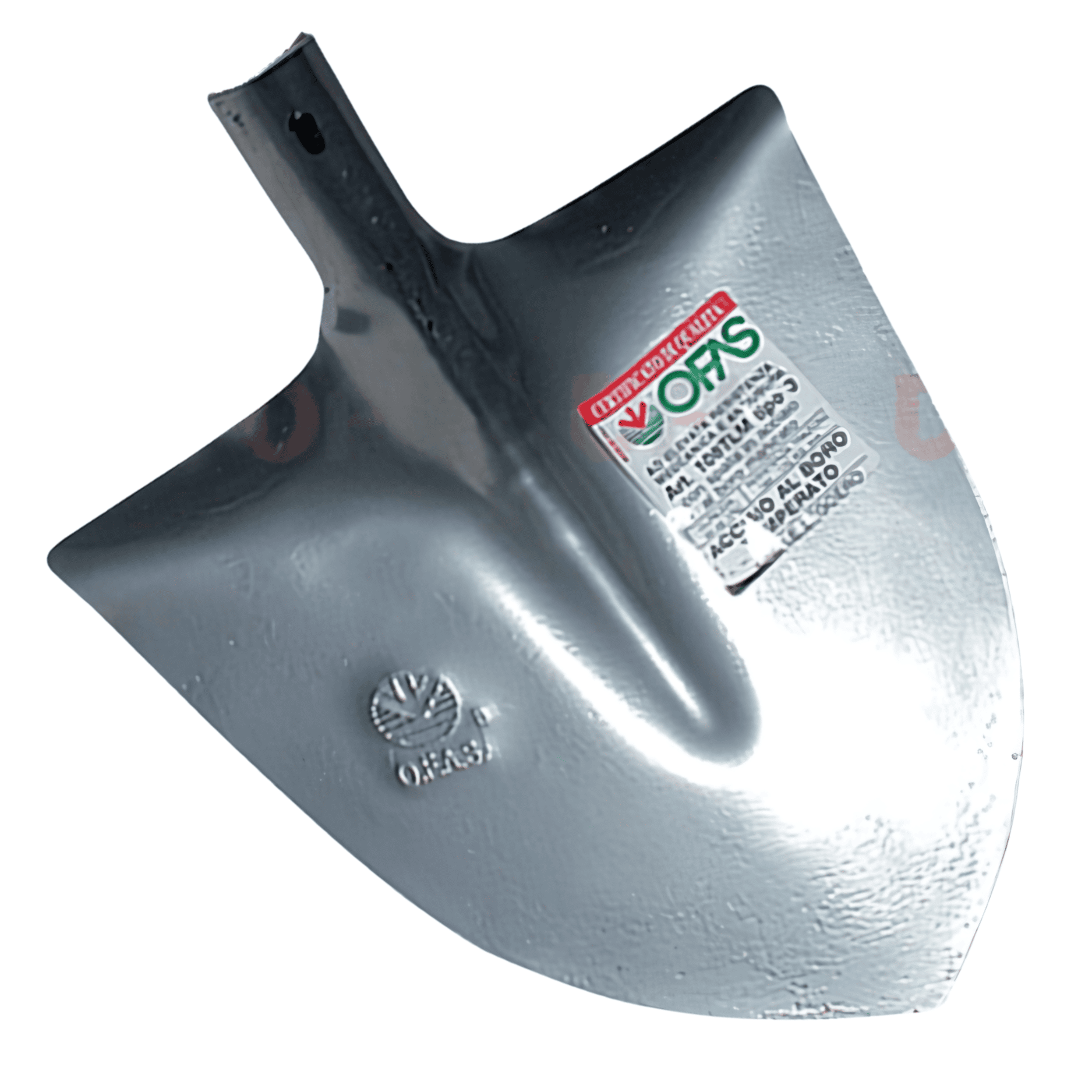 Badile Pala Professionale A Punta OFAS | Acciaio Al Boro Rinforzato | Con Manico 165 Cm | Spalla Inclusa