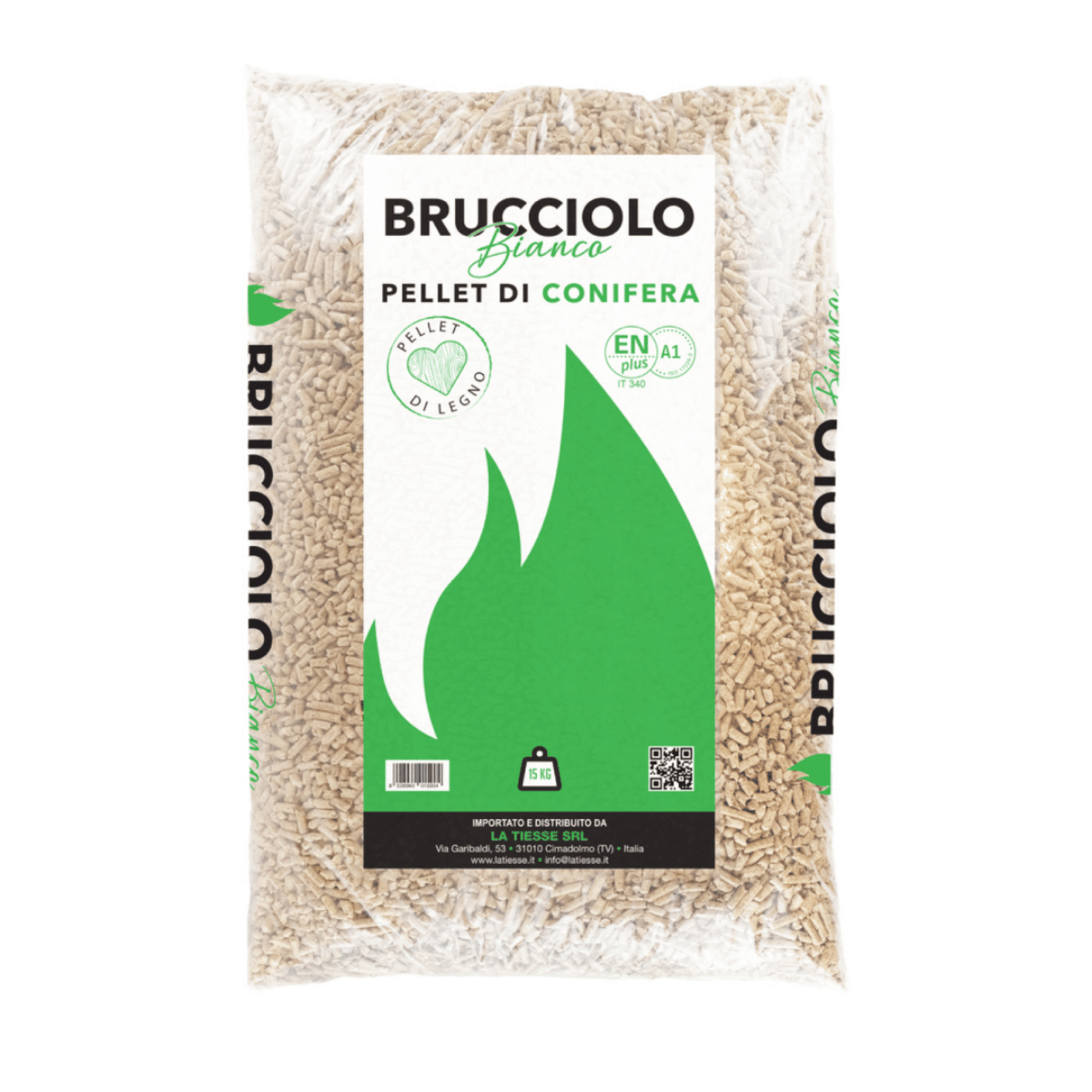 Pellet Brucciolo Bianco ENplus A1 6 mm | Alto Potere Calorifico | Bassa Umidità E Poche Ceneri