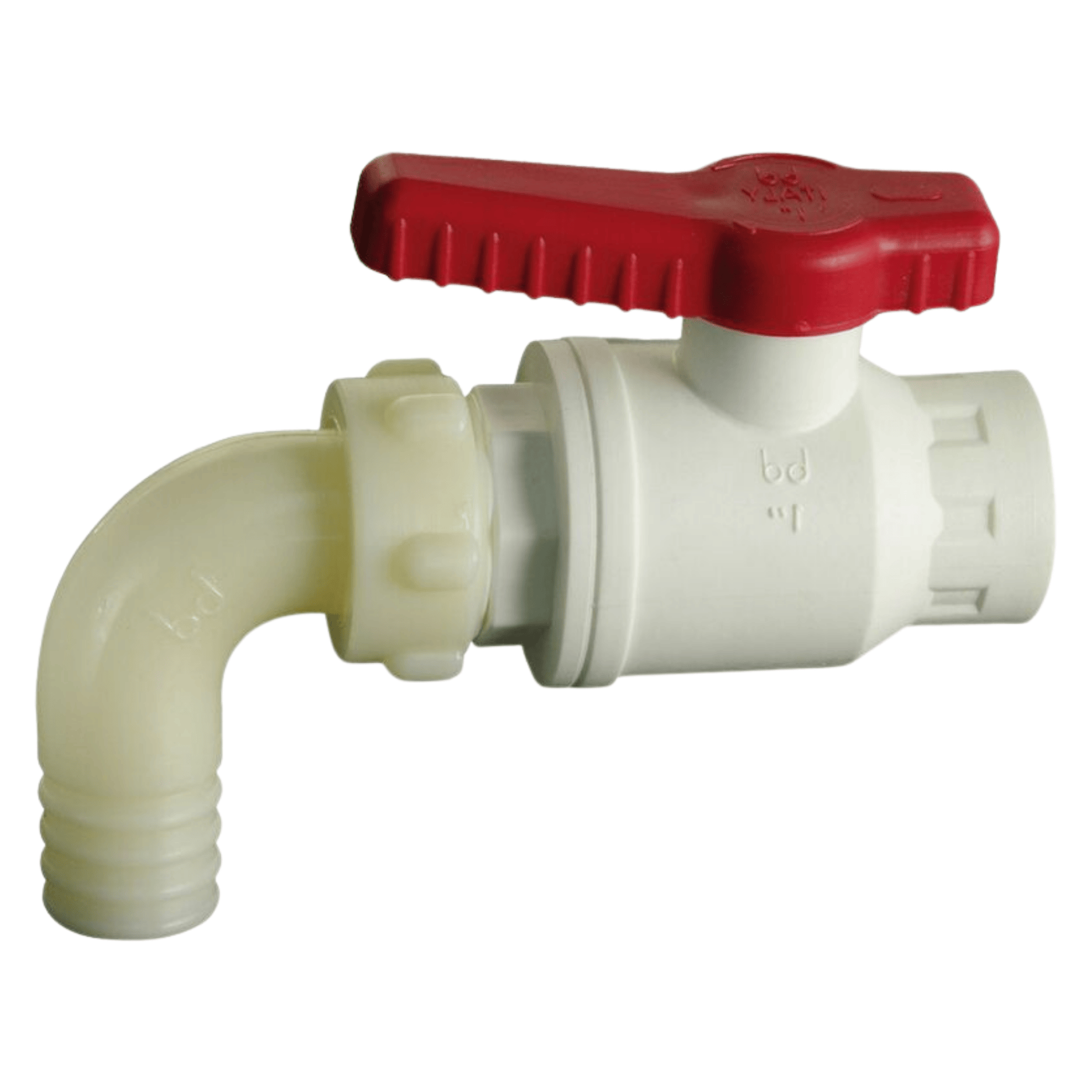 Rubinetto A Sfera Mobil Plastic Con Portagomma Curvo | Polipropilene Atossico Alimentare | 1"