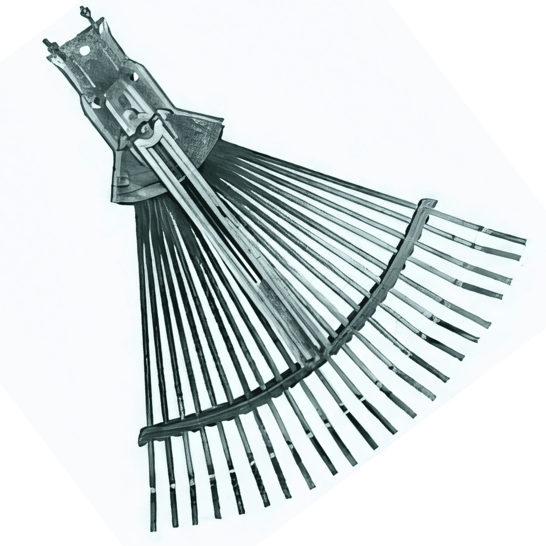 Scopa Da Giardino Regolabile Lif In Metallo Zincato | 21 Denti Resistenti | Attacco Conico Universale