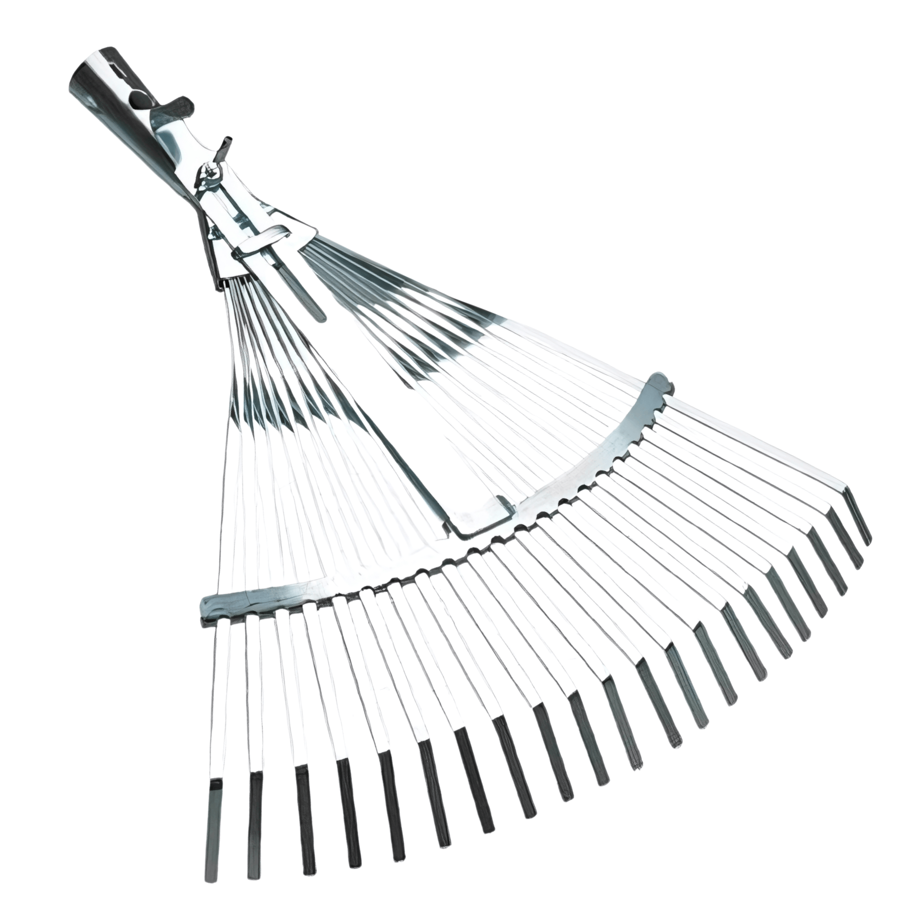Scopa Da Giardino Regolabile Agef In Metallo Zincato | 21 Denti Resistenti | Attacco Conico Universale