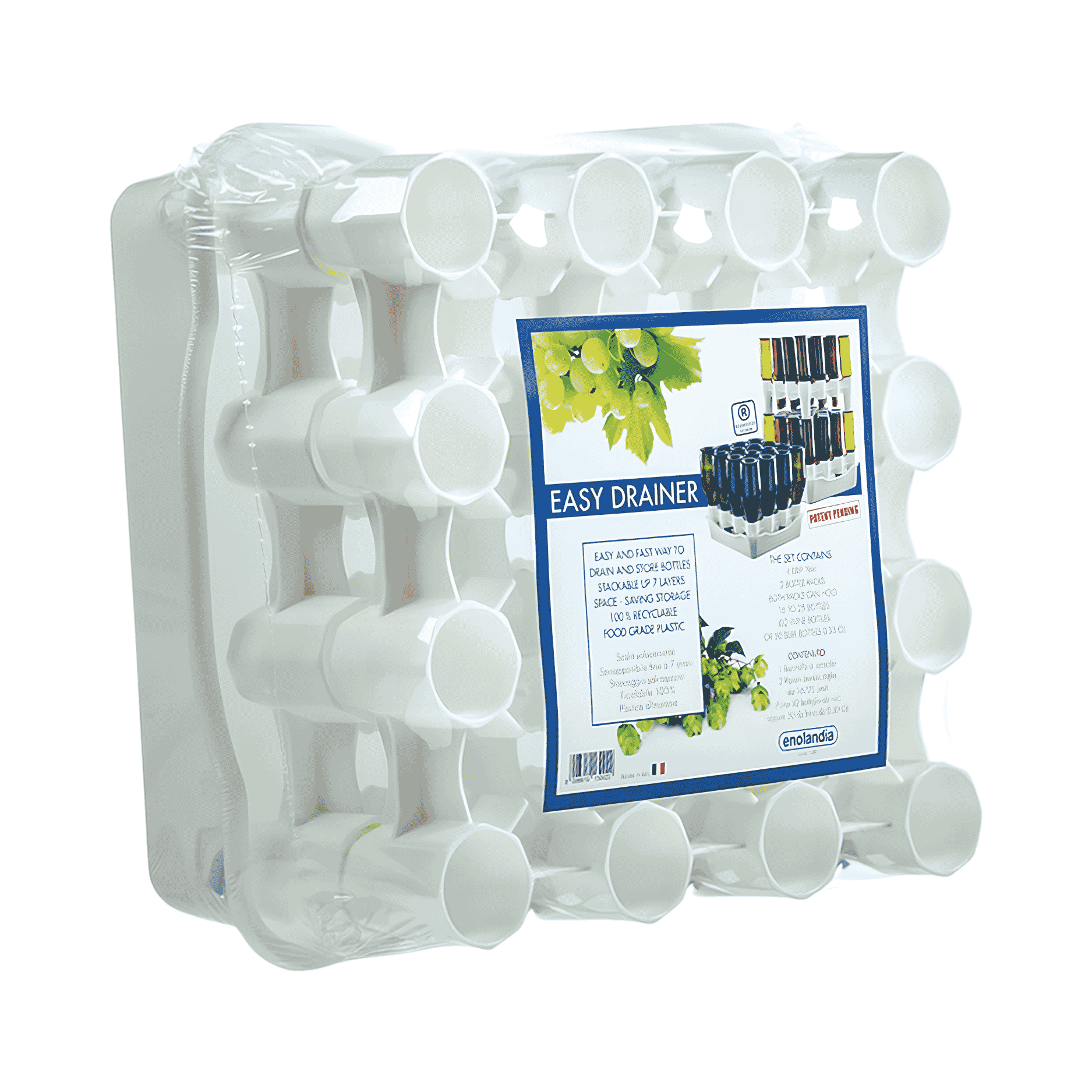 Scolabottiglie componibile con bacinella Enolandia | Modulare ABS alimentare antiurto