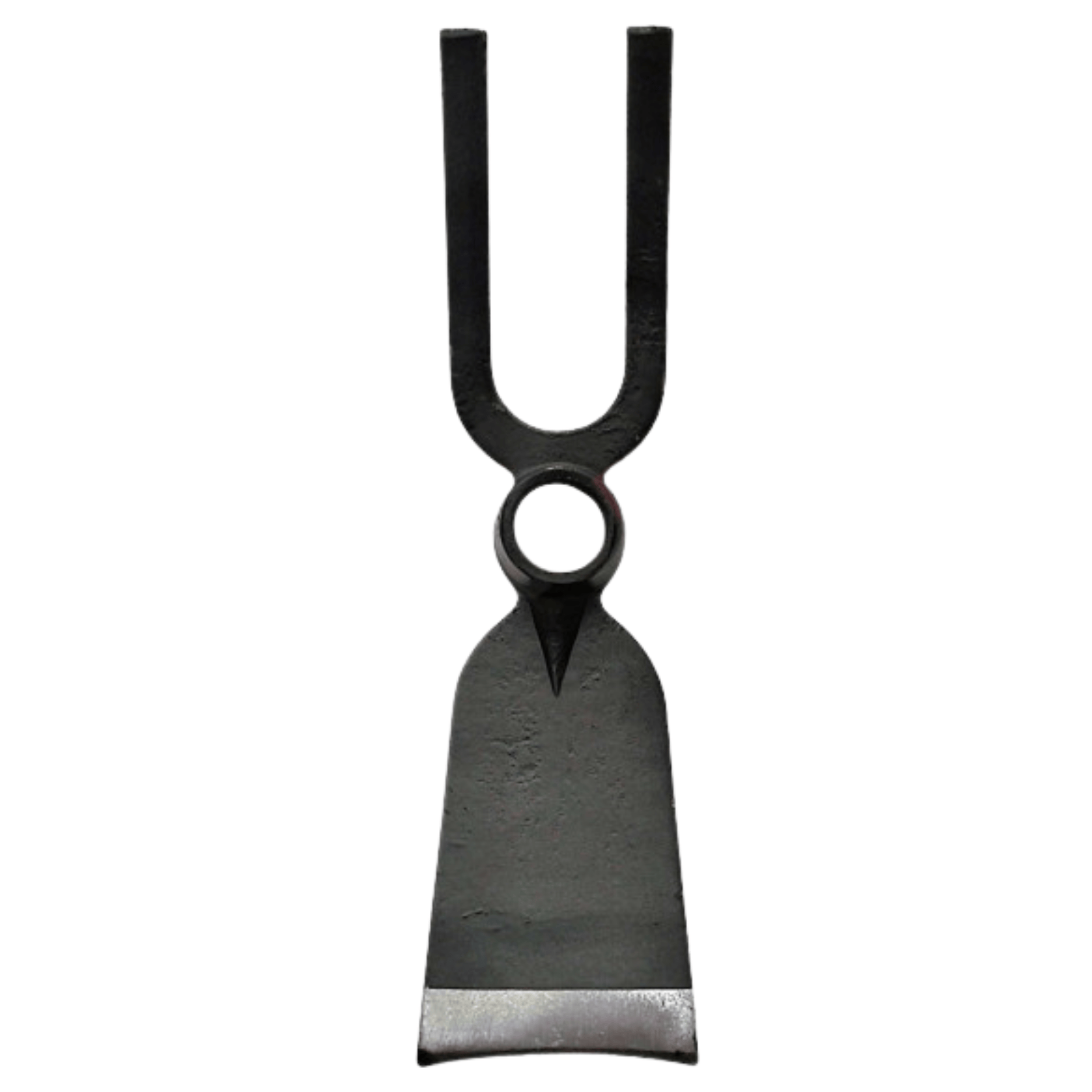 Completa di manico in legno da 125 cm. In acciaio forgiato. Occhio tondo.