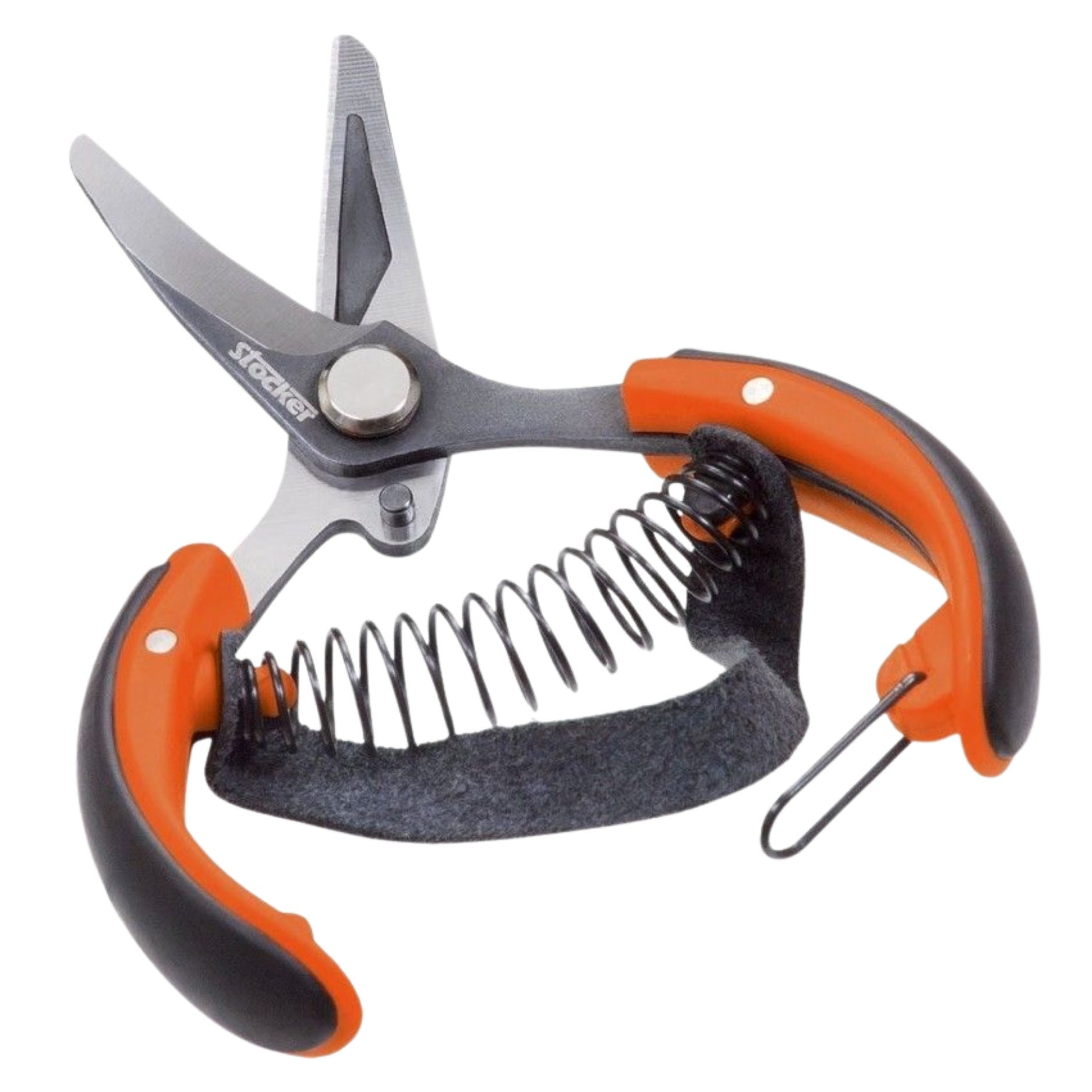 Forbici Cogliagrumi Stocker 349 | Lama Curva In Acciaio | Cinghia Taglia-Tieni | Presa Ergonomica