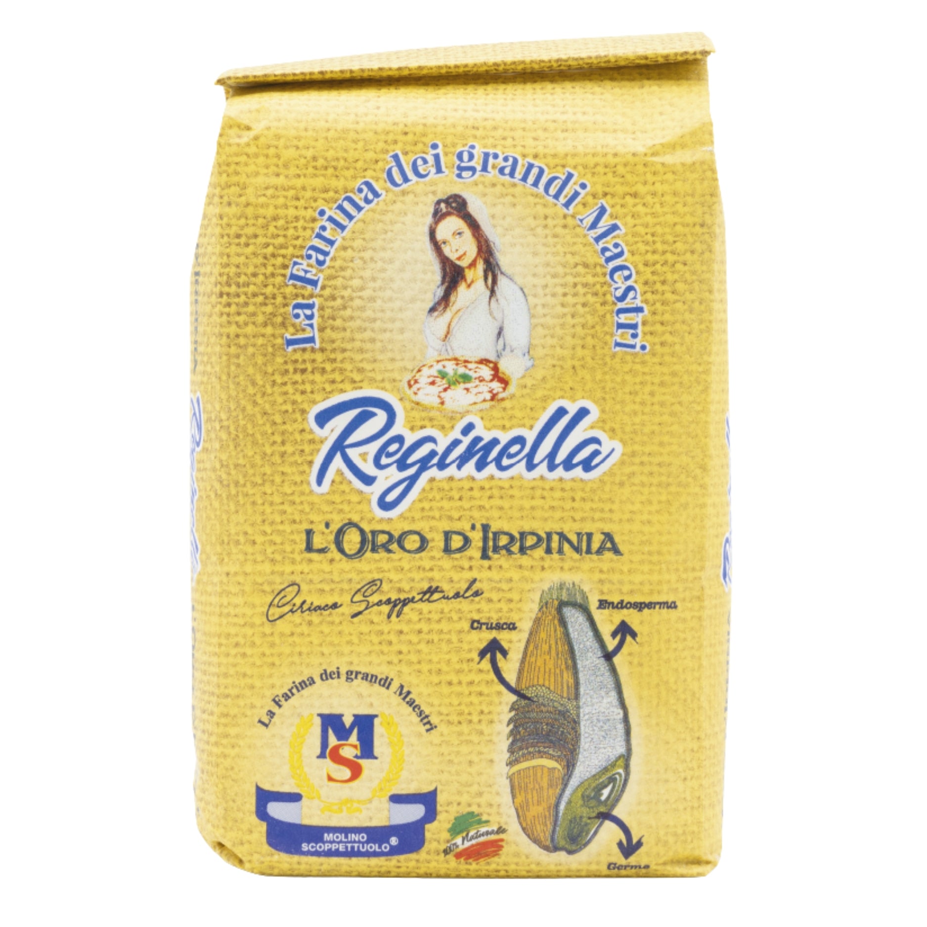 Farina Reginella "L'Oro D'Irpinia" Tipo 0 Molino Scoppettuolo | Alta Qualità Per Pizze Soffici E Alveolate | Confezioni 1Kg, 5Kg, 25Kg