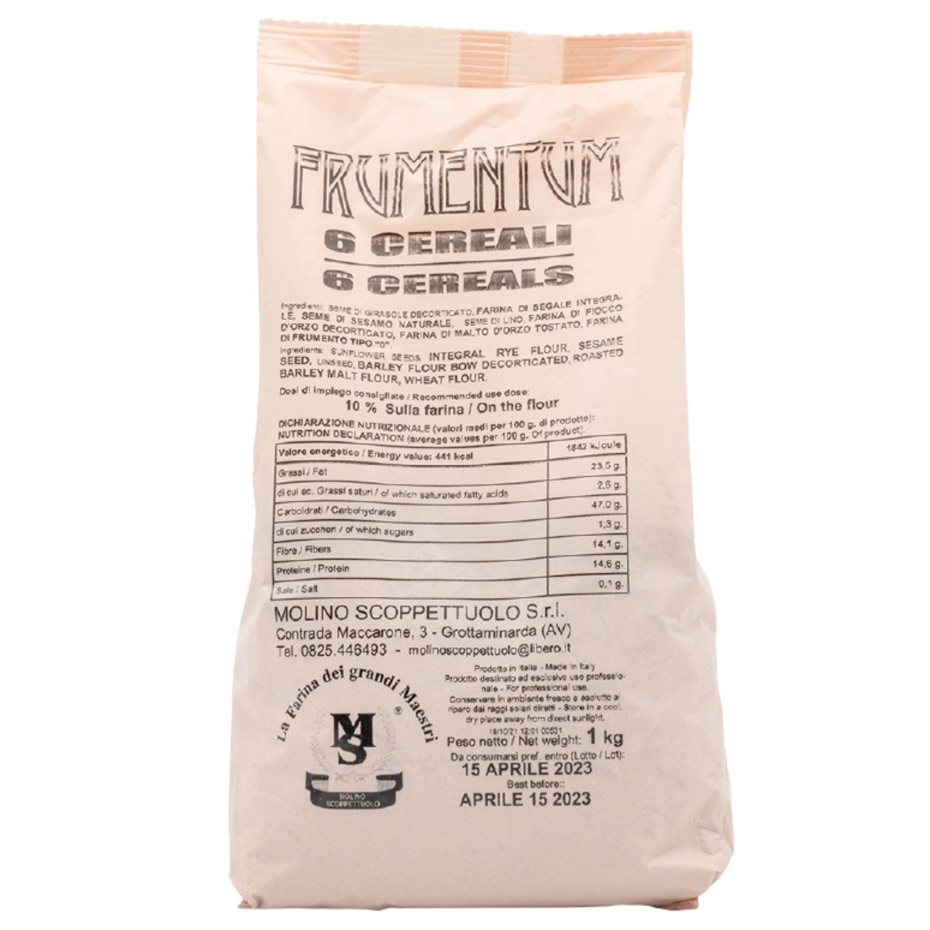 Frumentum 6 Cereali | Mix Professionale Per Pane E Pizza | Ricco Di Semi E Cereali Integrali | Confezione 1 Kg
