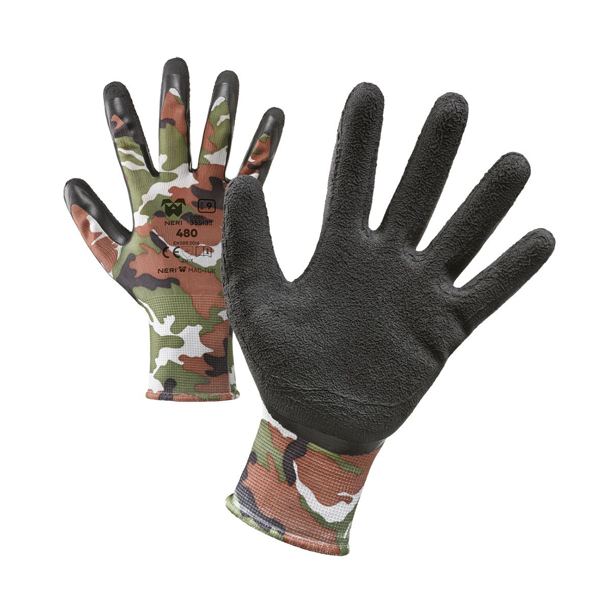 Guanti Mimetici NERI Mod. 480 – Protezione e Comfort in Ogni Situazione