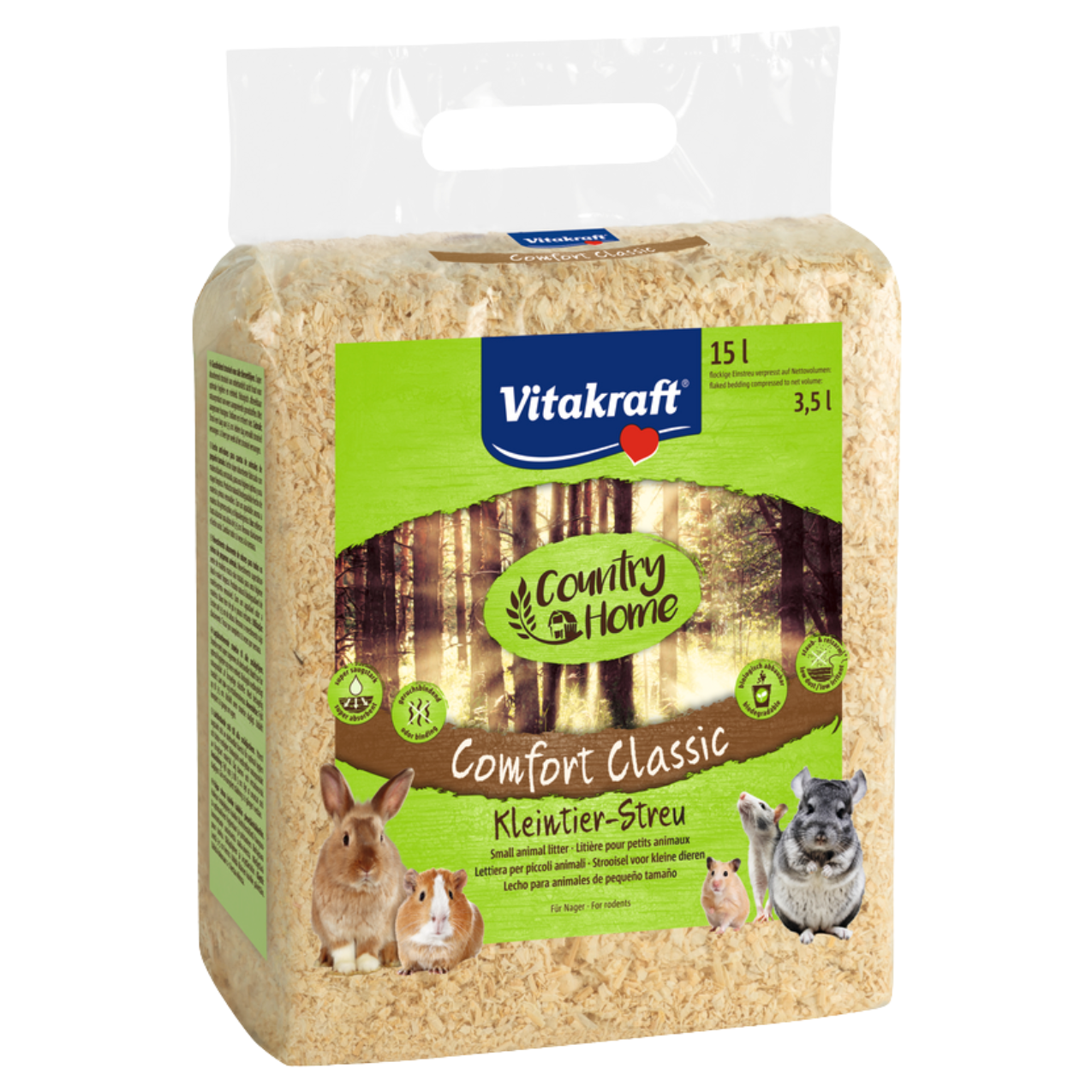 Lettiera Per Roditori 'Country Home' 15 Lt Vitakraft | Accessorio Professionale Per Cani E Gatti