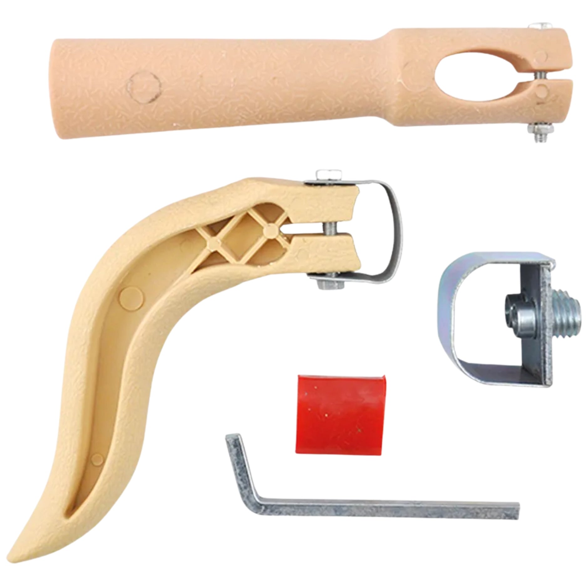 Maniglia Professionale Porta Falce In Ferro Zincato | Tipo Rialzato 1 CP | Compatibile Con Manici In Legno Ø 38-40 Mm