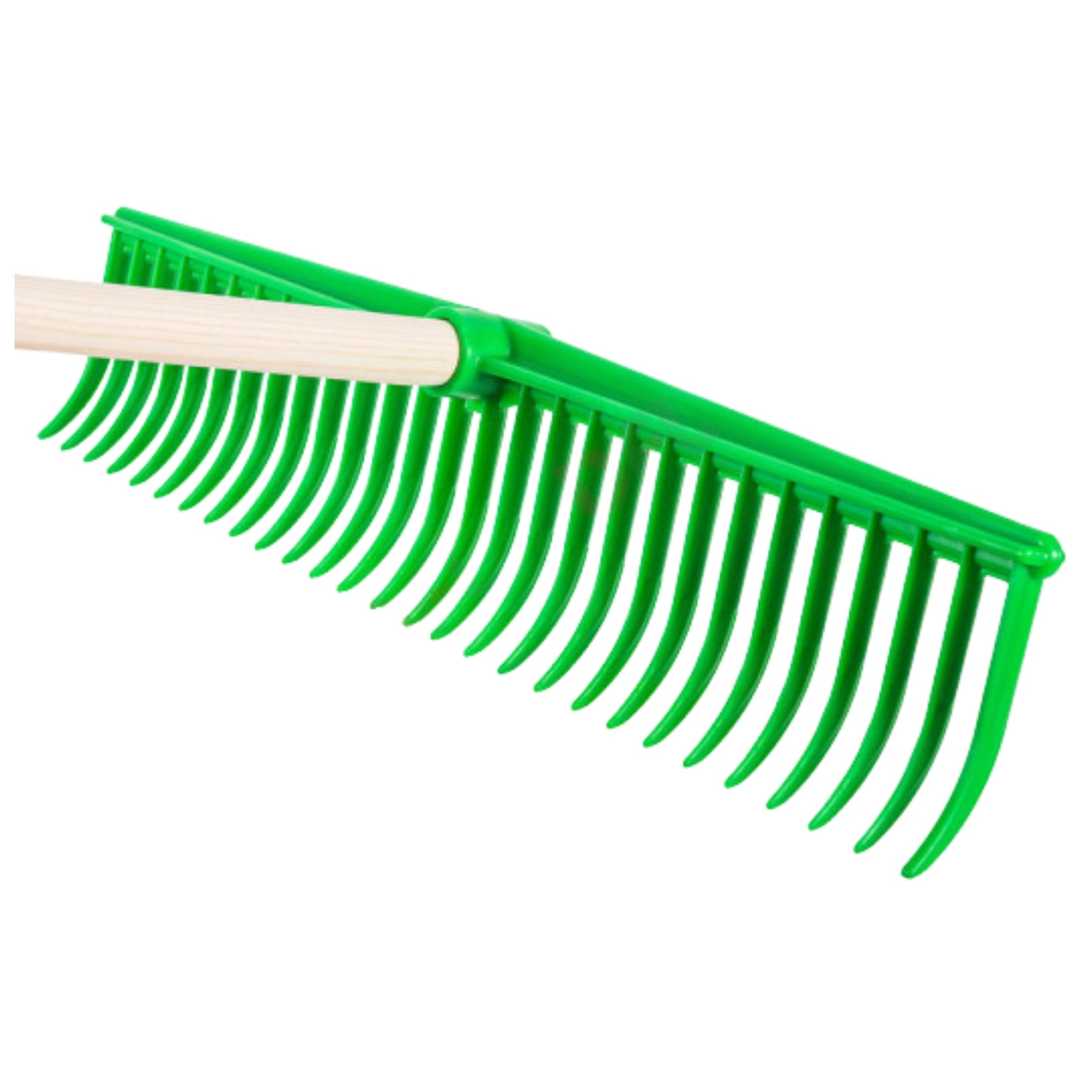 Rastrello Professionale Per Erba A Denti Curvi In Plastica | 28 Denti Curvi Resistenti | Senza Manico | Lunghezza 56 Cm