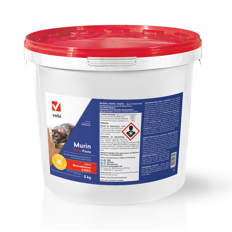 ESCA PER TOPI E RATTI VEBI MURIN FORTE PASTA – VELENO PROFESSIONALE DA 5 KG