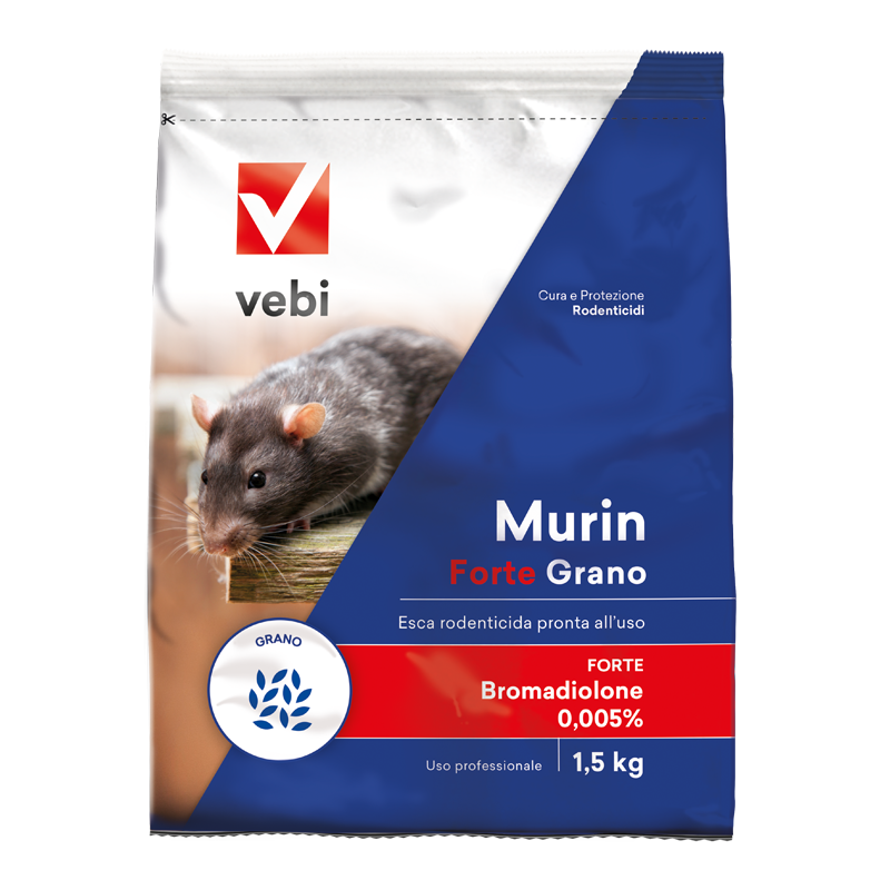 ESCA RODENTICIDA VEBI MURIN FORTE GRANO DA 1,5KG
