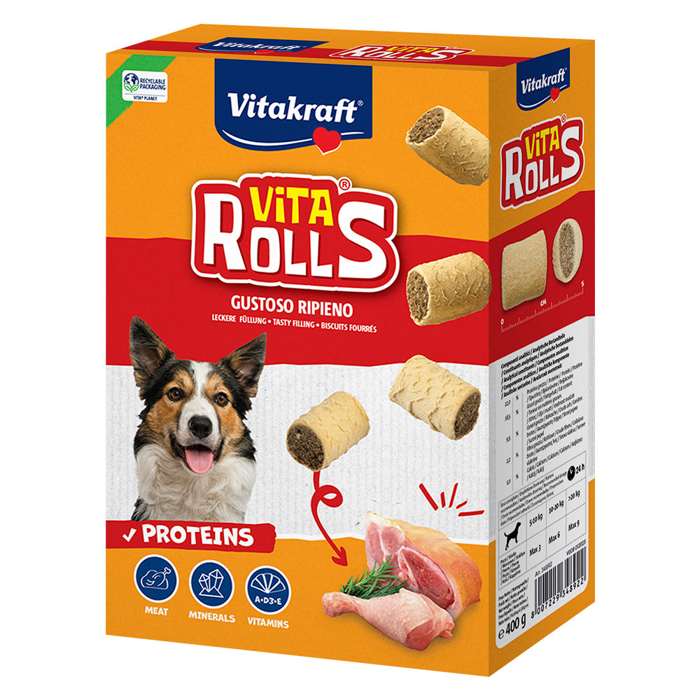 BISCOTTI PER CANE 'vita rolls' alla carne - cf. 400 gr.
