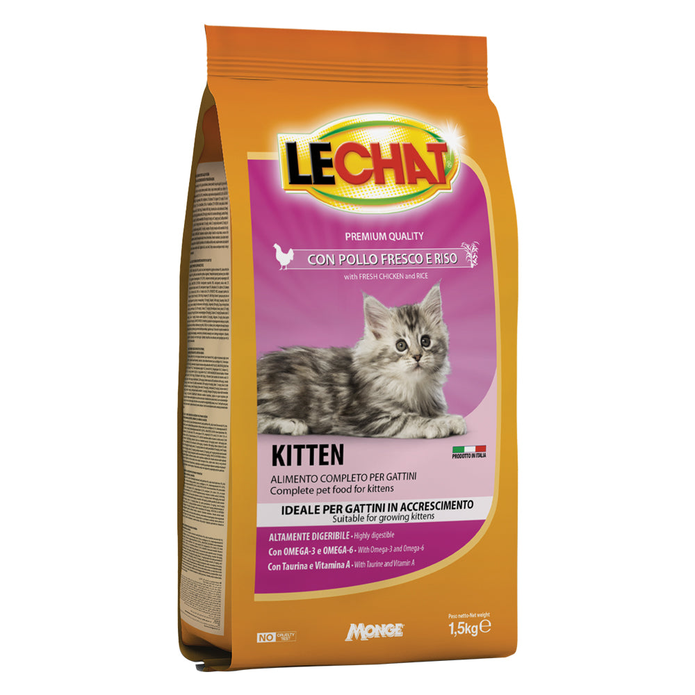 Croccantini Per Gatti 'Le Chat Junior Kitten' Kg 1,5 Monge | Per Uso Zootecnico Professionale