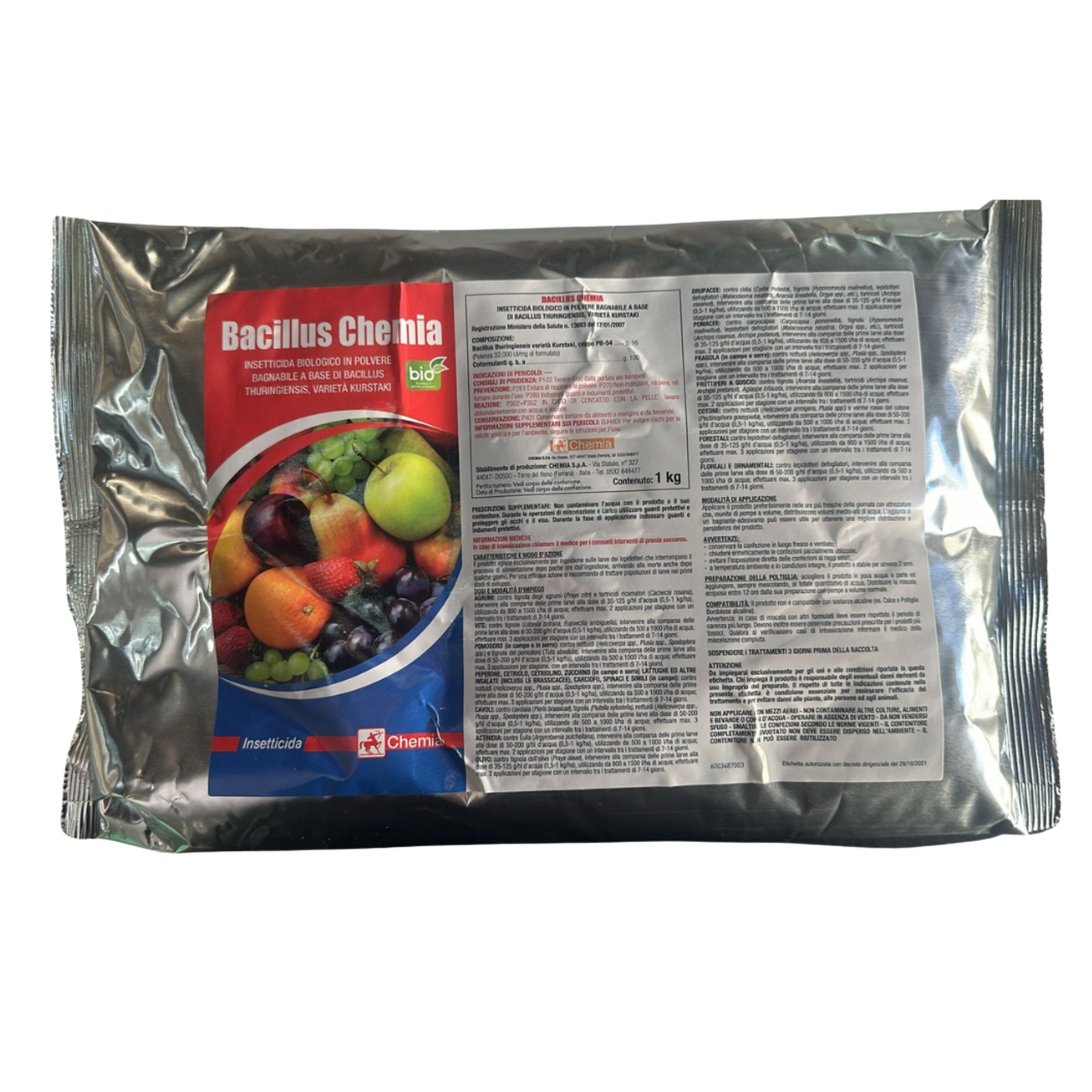 Insetticida Biologico Bacillus Thuringiensis Chemia 1 Kg | Formula In Polvere | Contro Lepidotteri