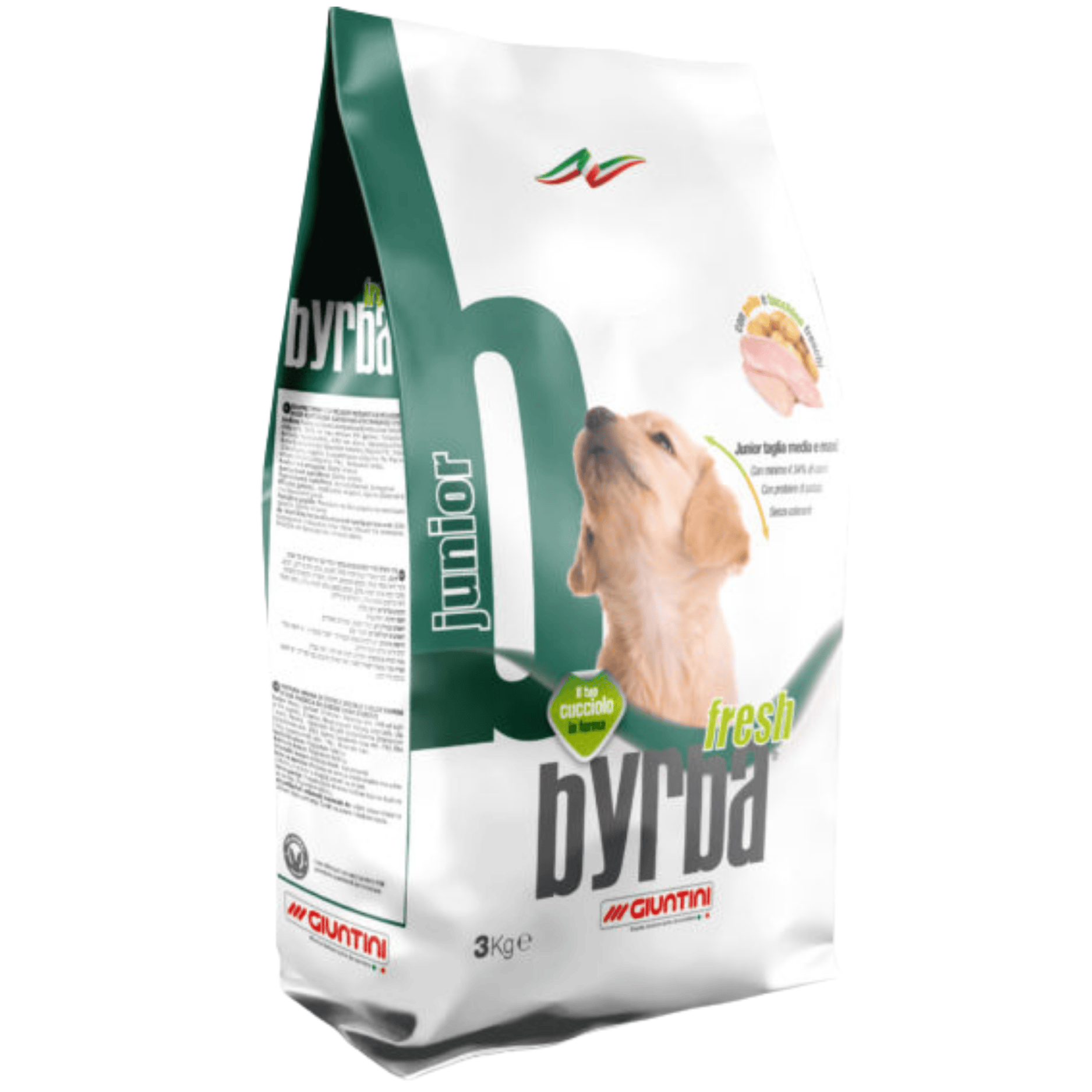 Byrba Fresh Junior 3 Kg | Alimento Completo Cuccioli Taglia Media E Maxi Con Pollo E Tacchino Freschi