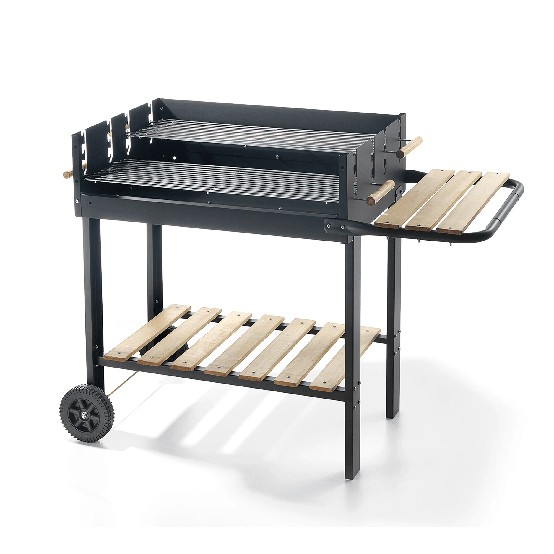 Barbecue '72-47 Eco' Ompagrill | Struttura In Acciaio Smaltato | Doppia Griglia Regolabile E Ruote